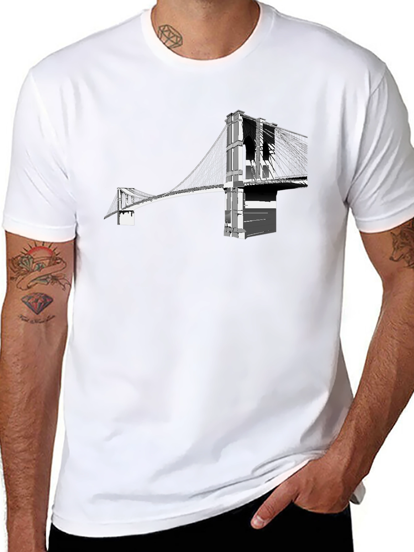 Brooklyn Bridge Graphic Tee - Black