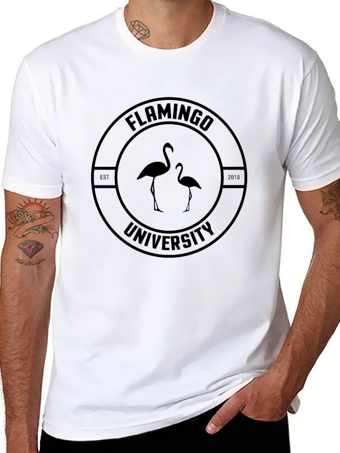 Flamingo University Black T-Shirt