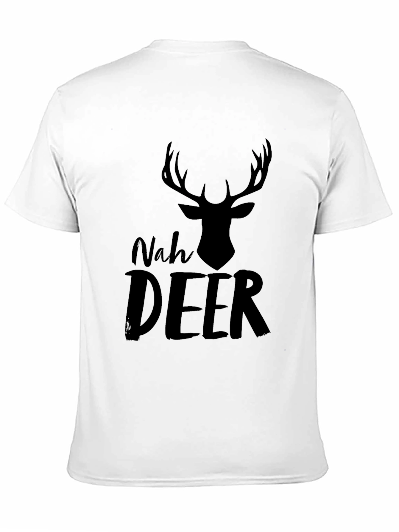 Nah Deer Mens Black T-Shirt - Funny Graphic Tee