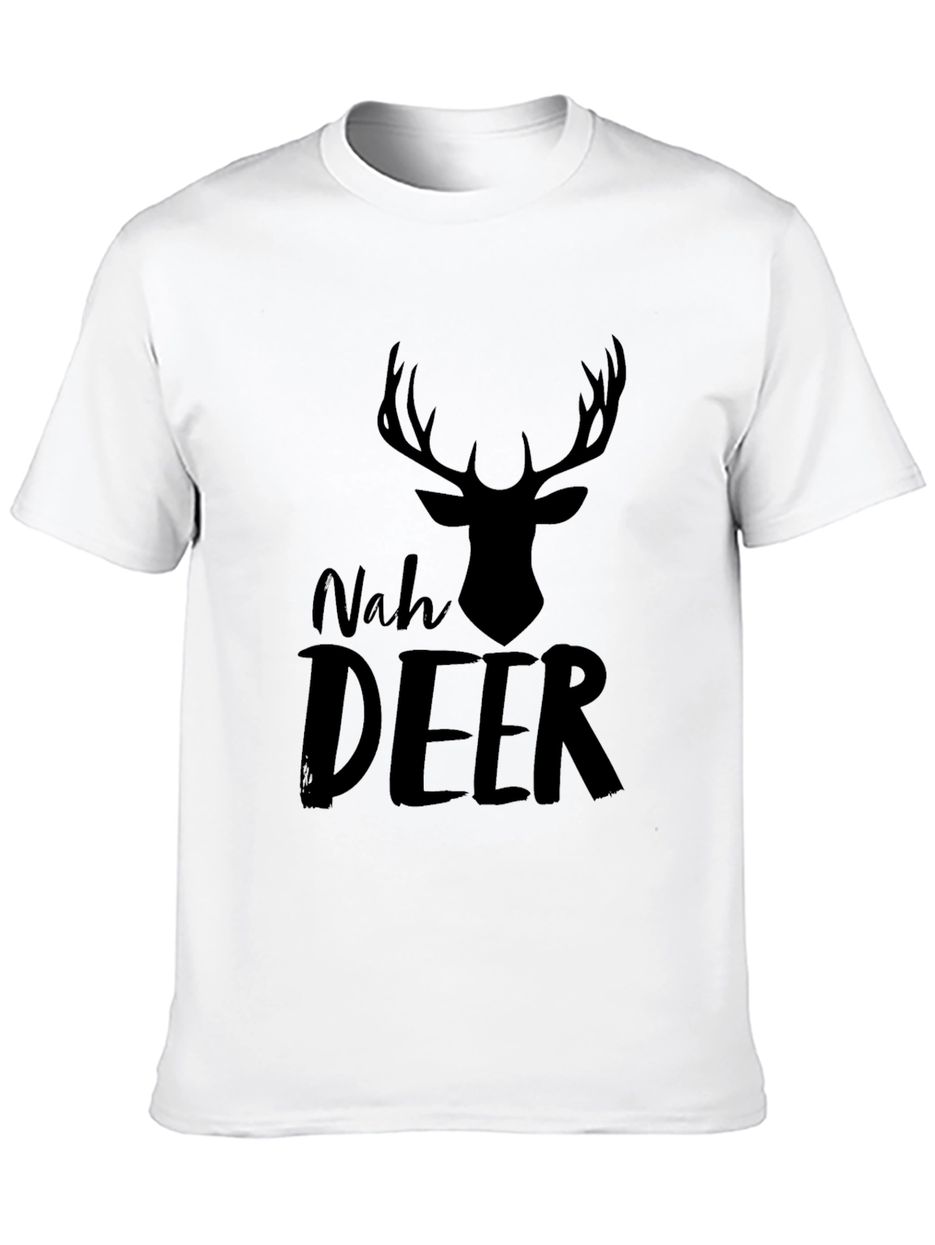 Nah Deer Mens Black T-Shirt - Funny Graphic Tee
