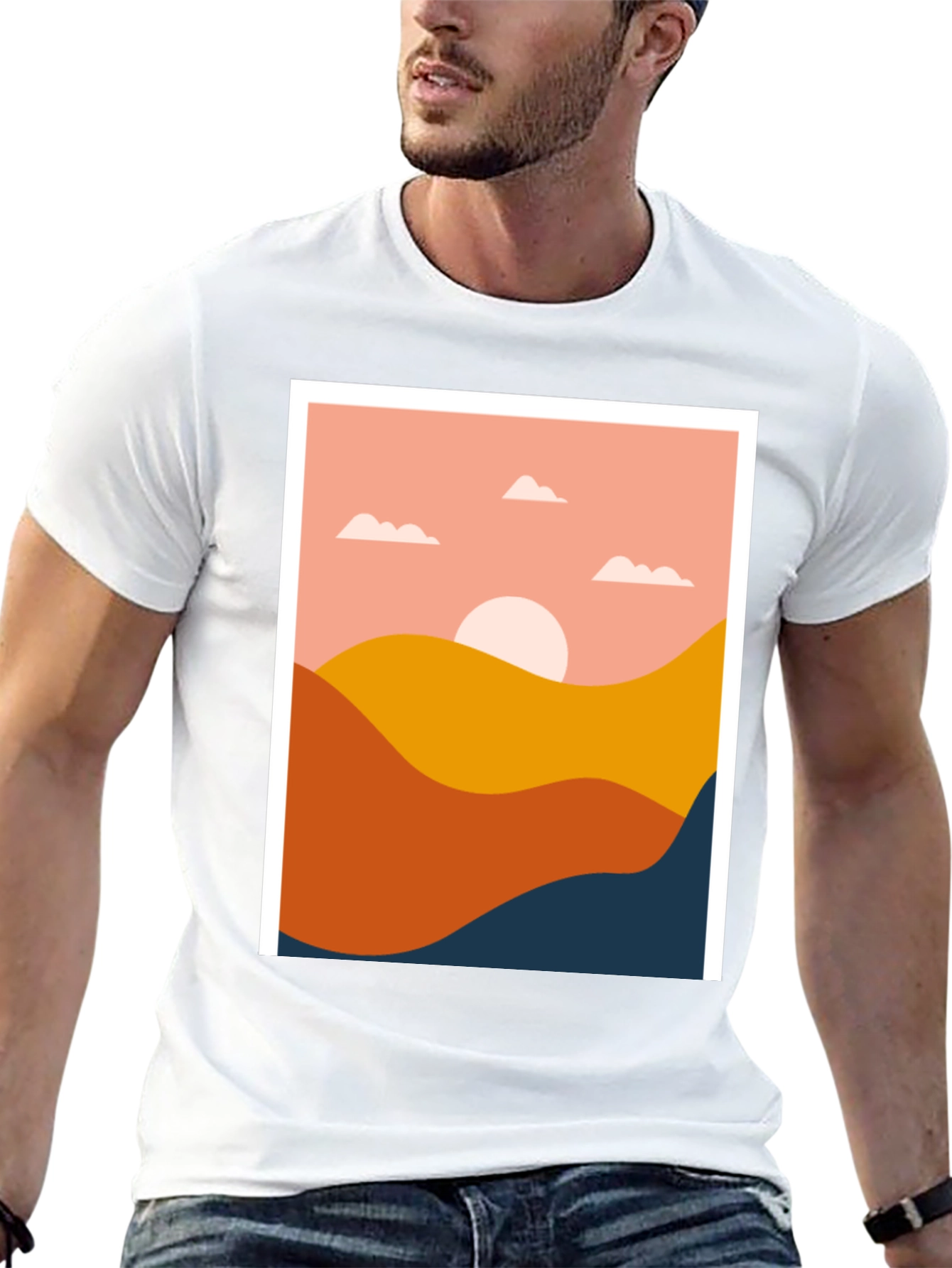 Abstract Landscape Graphic Tee - Modern Art Shirt