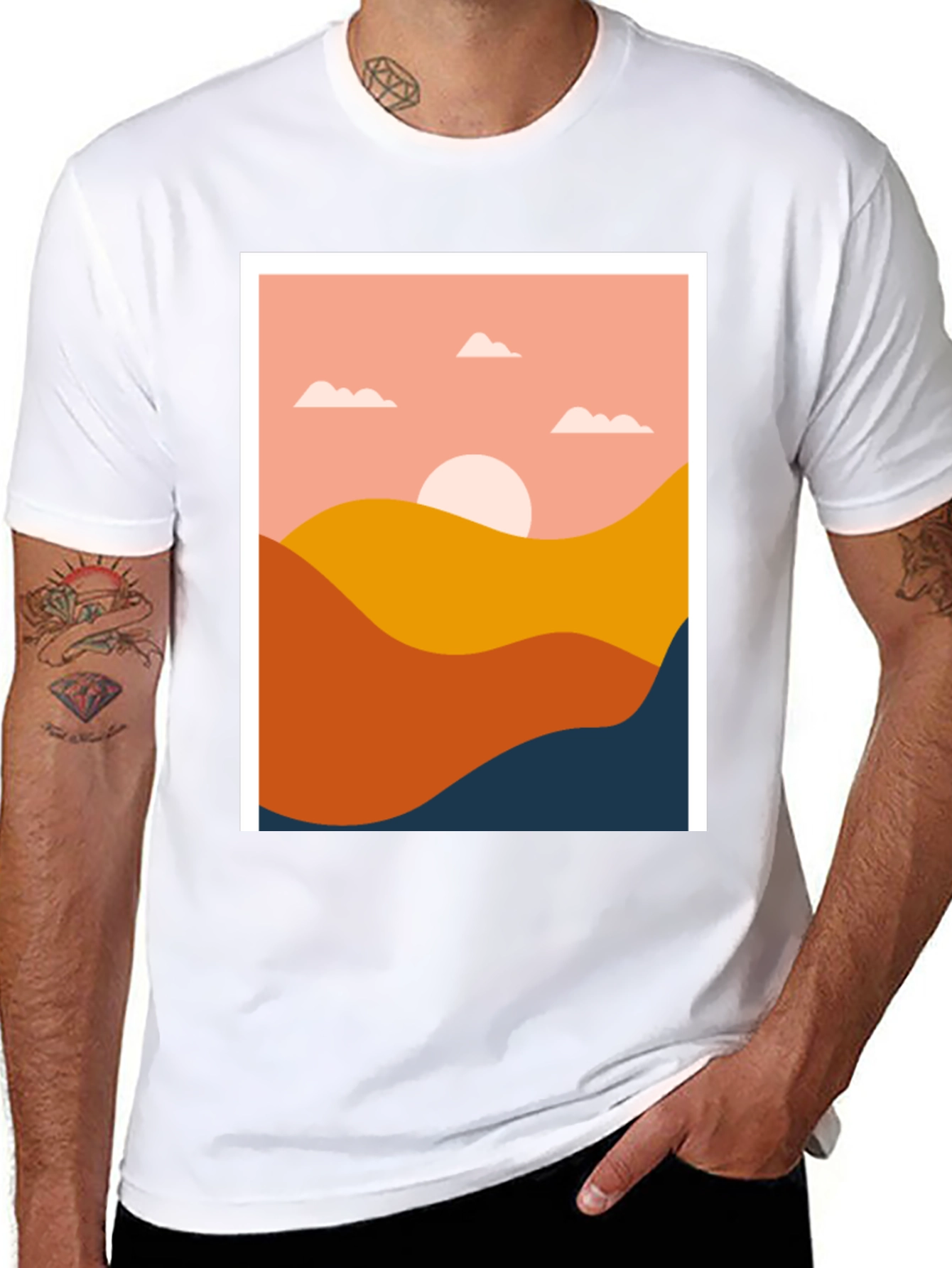 Abstract Landscape Graphic Tee - Modern Art Shirt