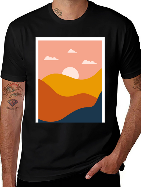 Abstract Landscape Graphic Tee - Modern Art Shirt