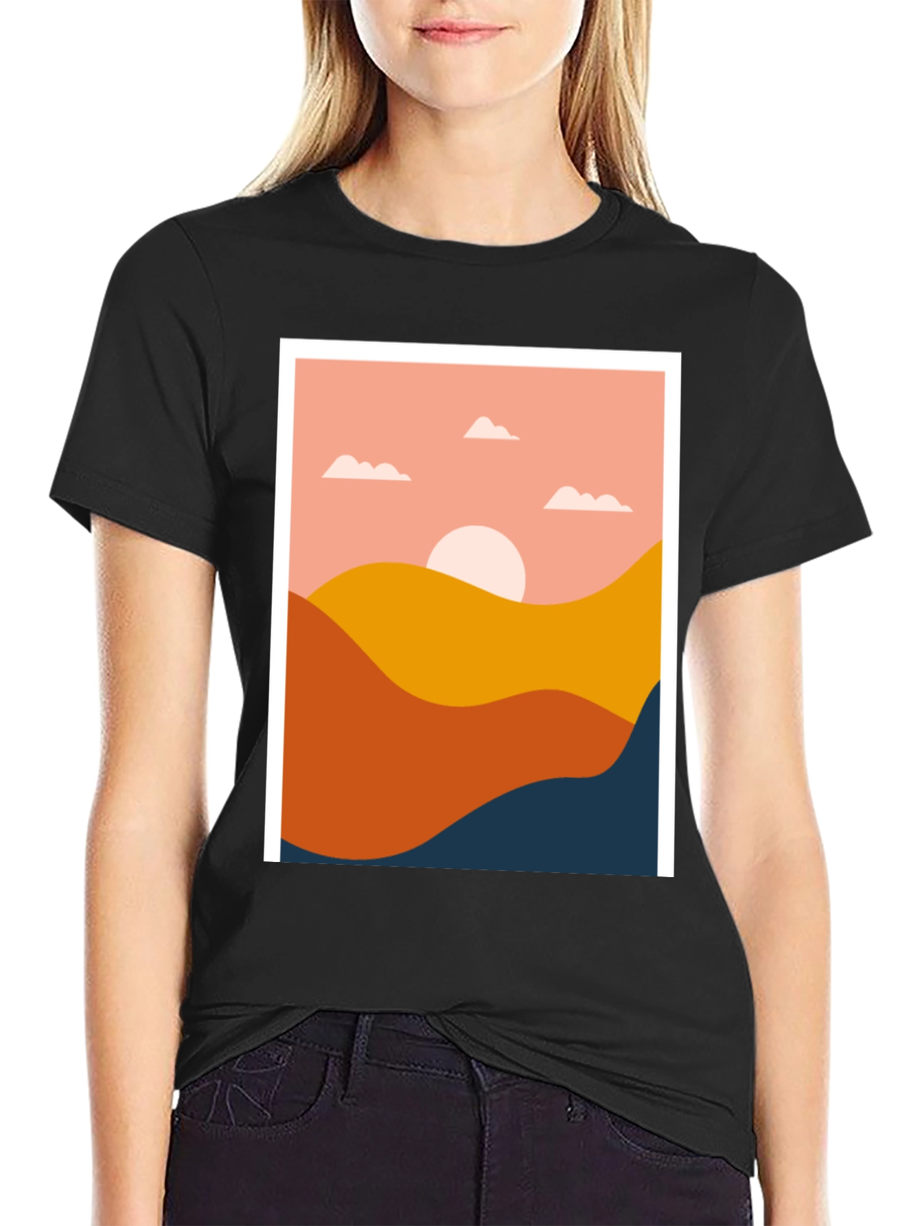Abstract Landscape Graphic Tee - Modern Art Shirt