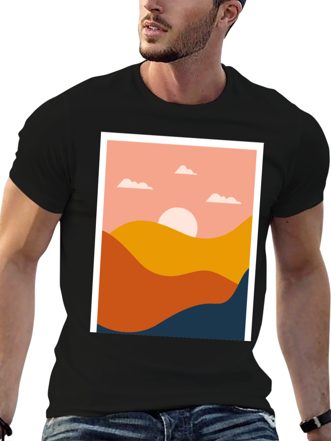 Abstract Landscape Graphic Tee - Modern Art Shirt