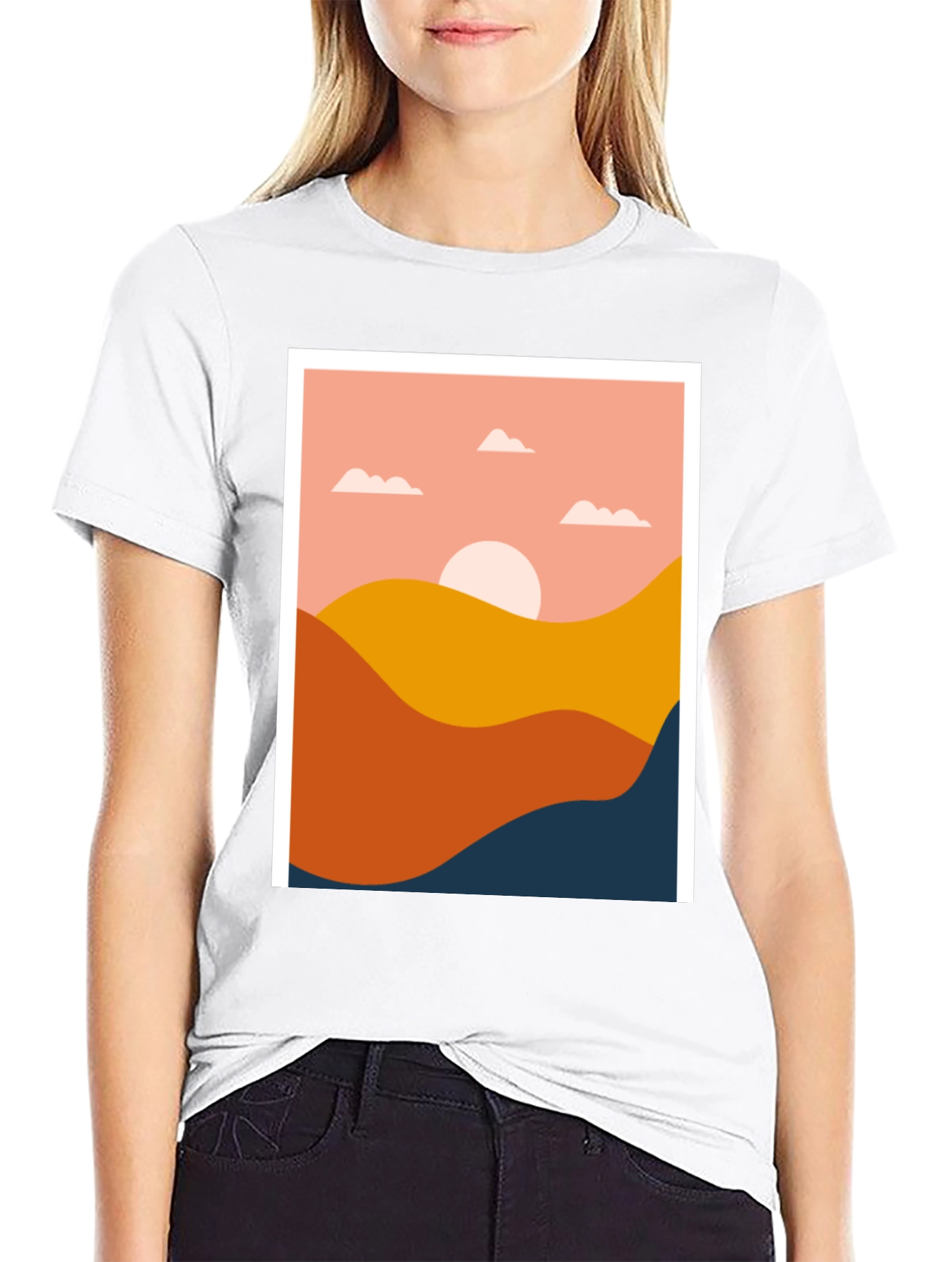 Abstract Landscape Graphic Tee - Modern Art Shirt