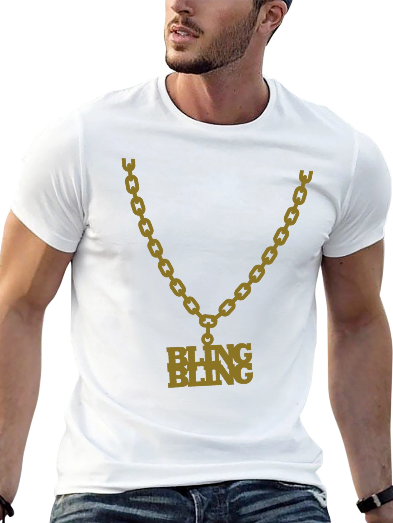 Bling Bling Chain Graphic Tee - Bold Fashion Statement