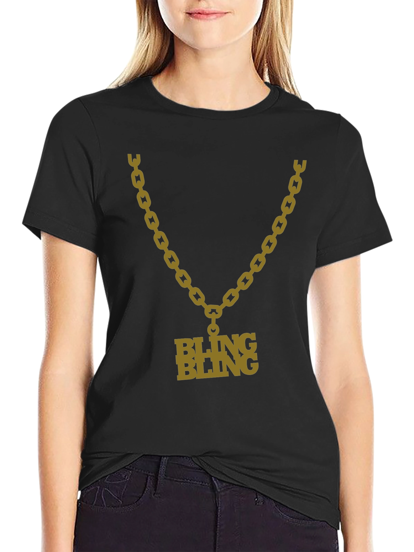 Bling Bling Chain Graphic Tee - Bold Fashion Statement