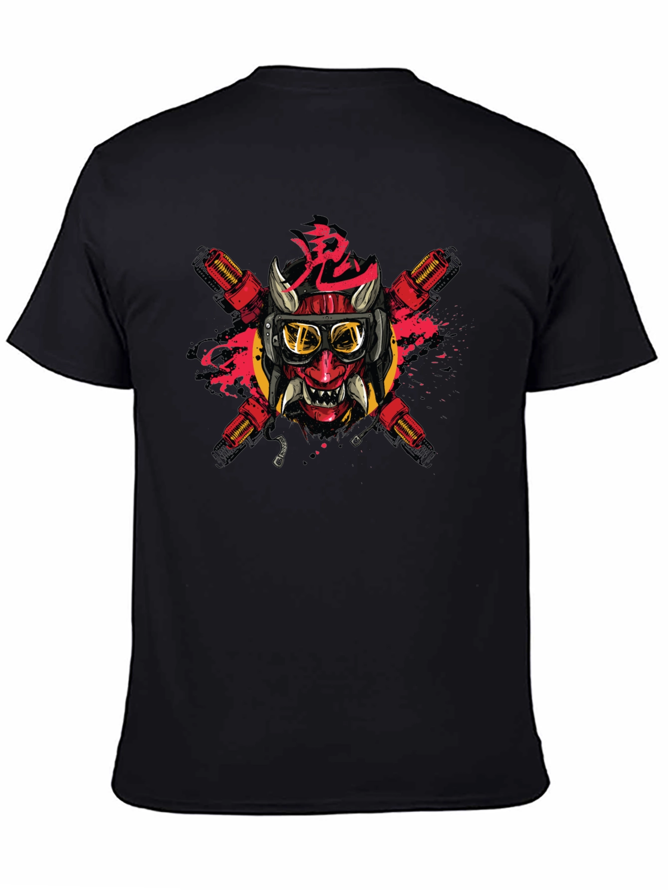 Edgy Oni Mask Graphic Tee