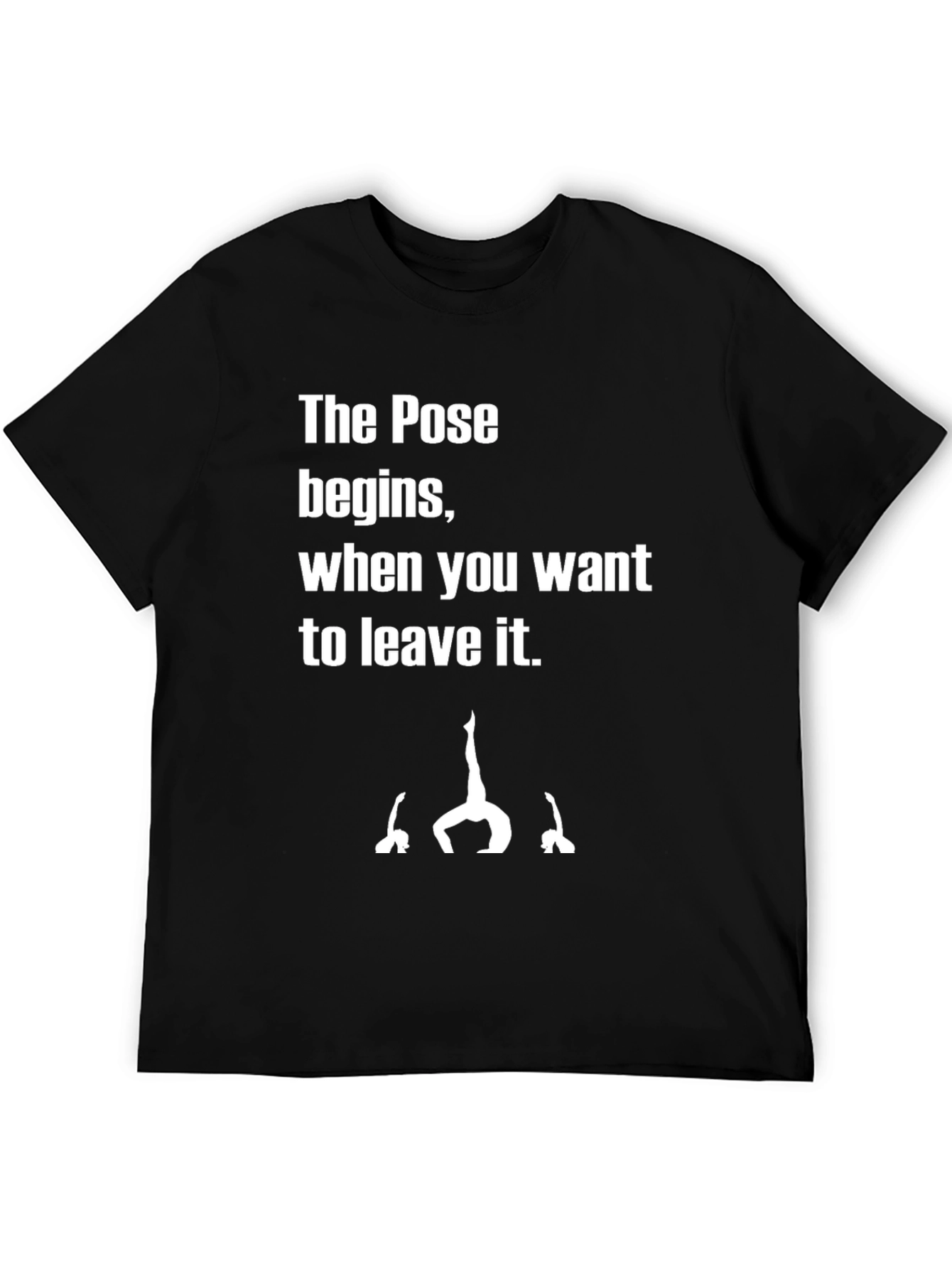 Yoga Pose Black Graphic T-Shirt