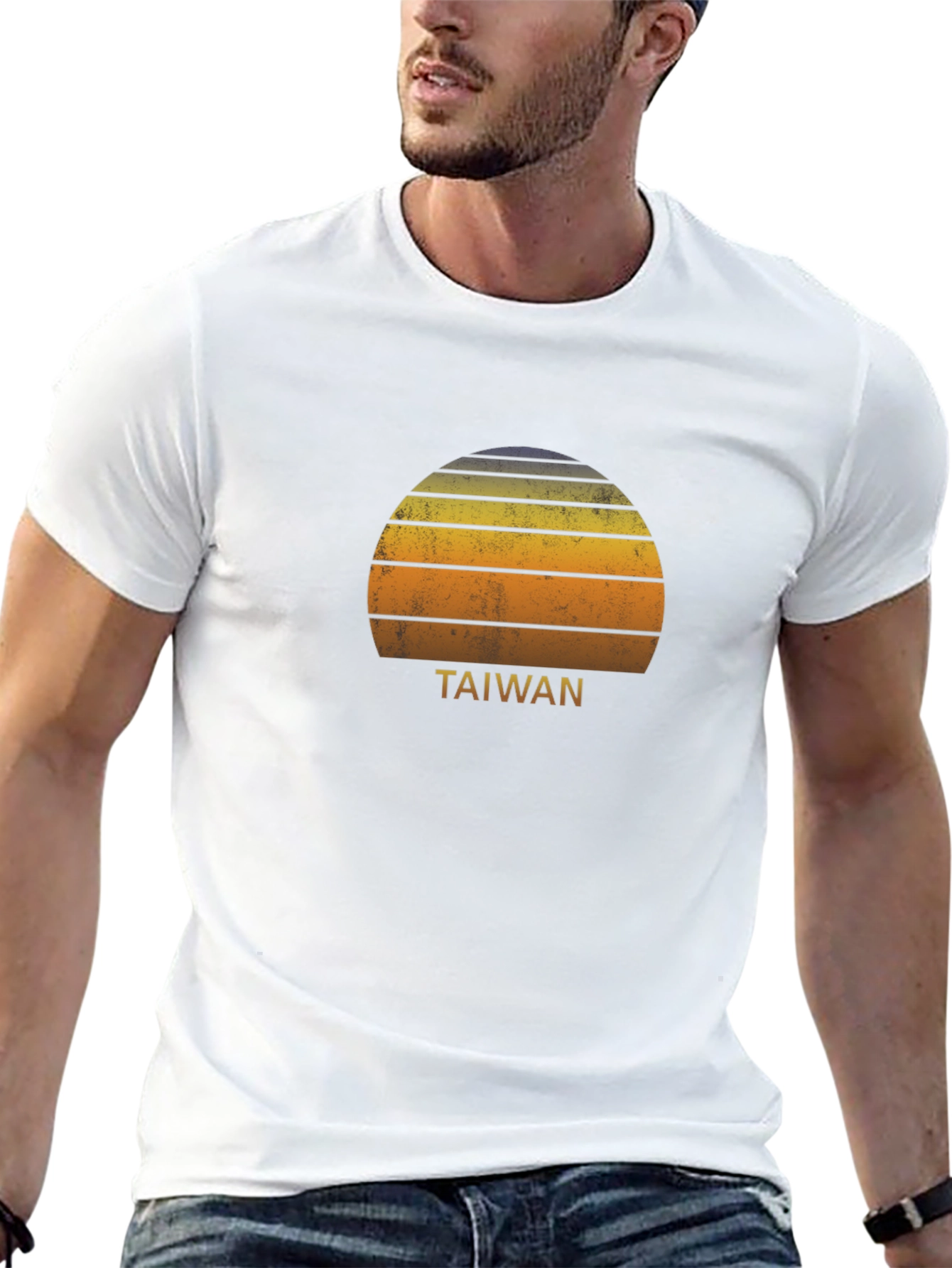Taiwan Sunset Graphic Tee - Retro Style