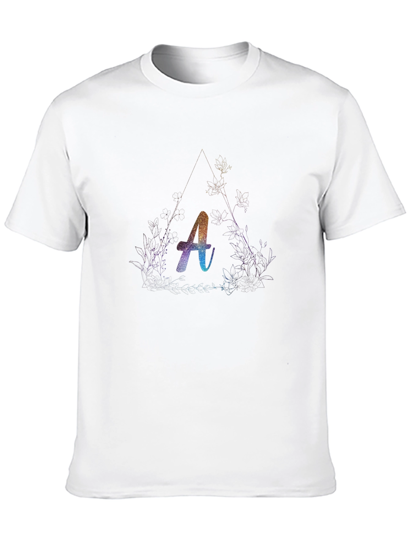 Letter A Graphic T-Shirt - Black Cotton Tee