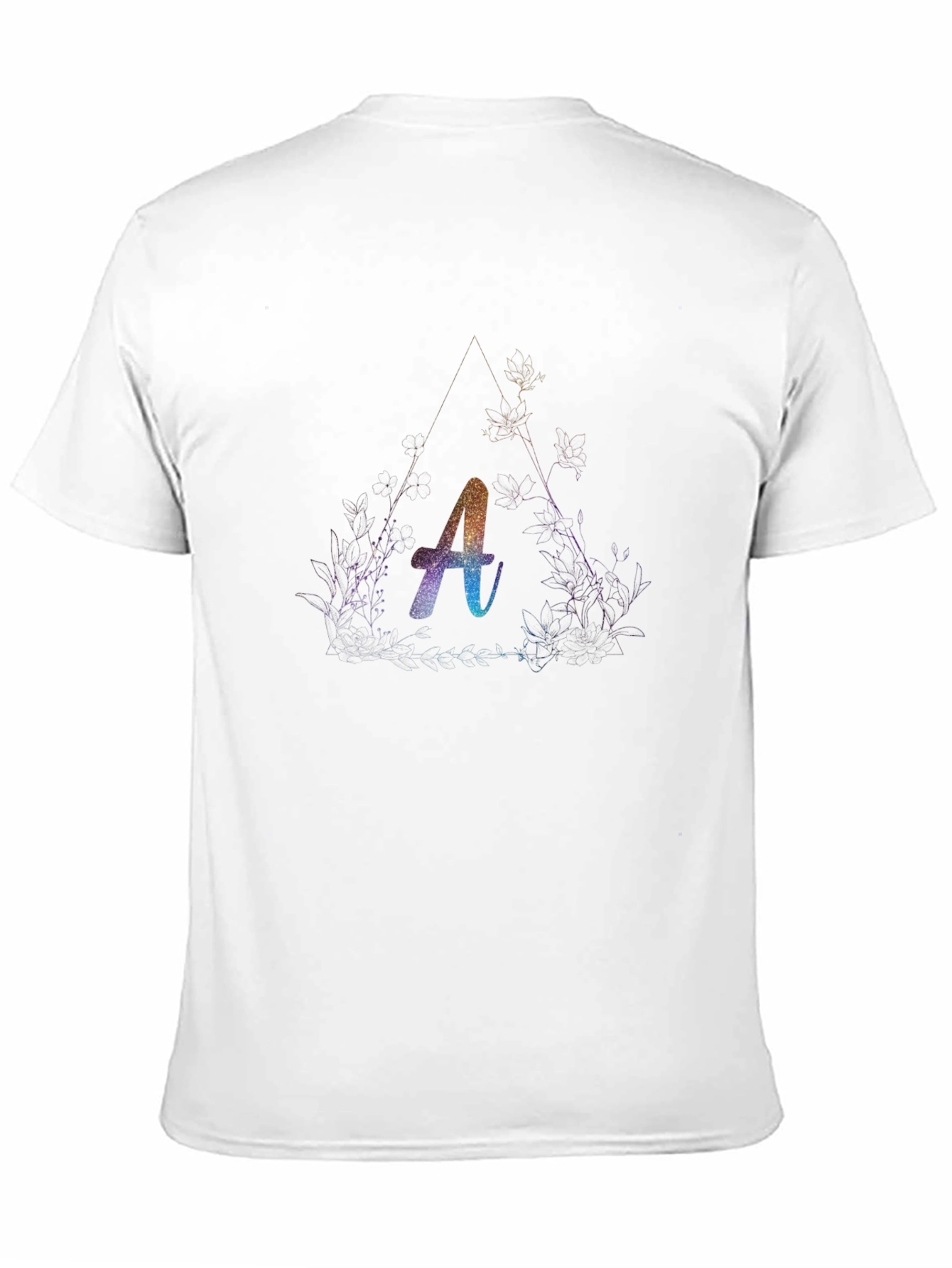 Letter A Graphic T-Shirt - Black Cotton Tee