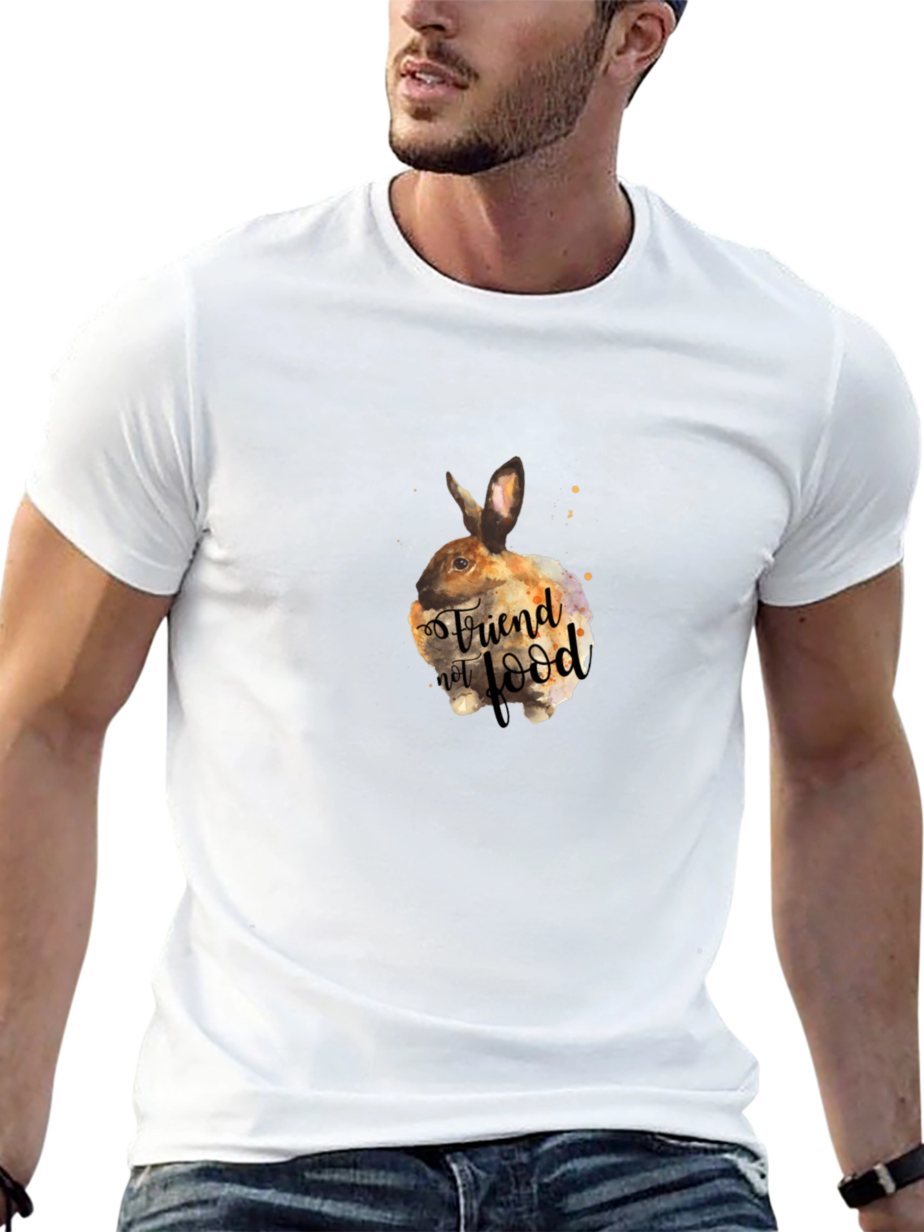 Vegan Bunny T-Shirt - Friend Not Food