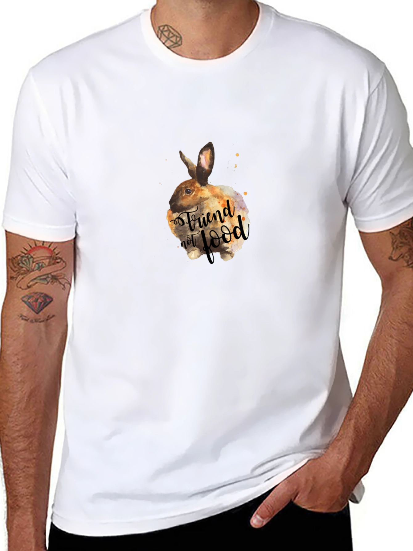 Vegan Bunny T-Shirt - Friend Not Food