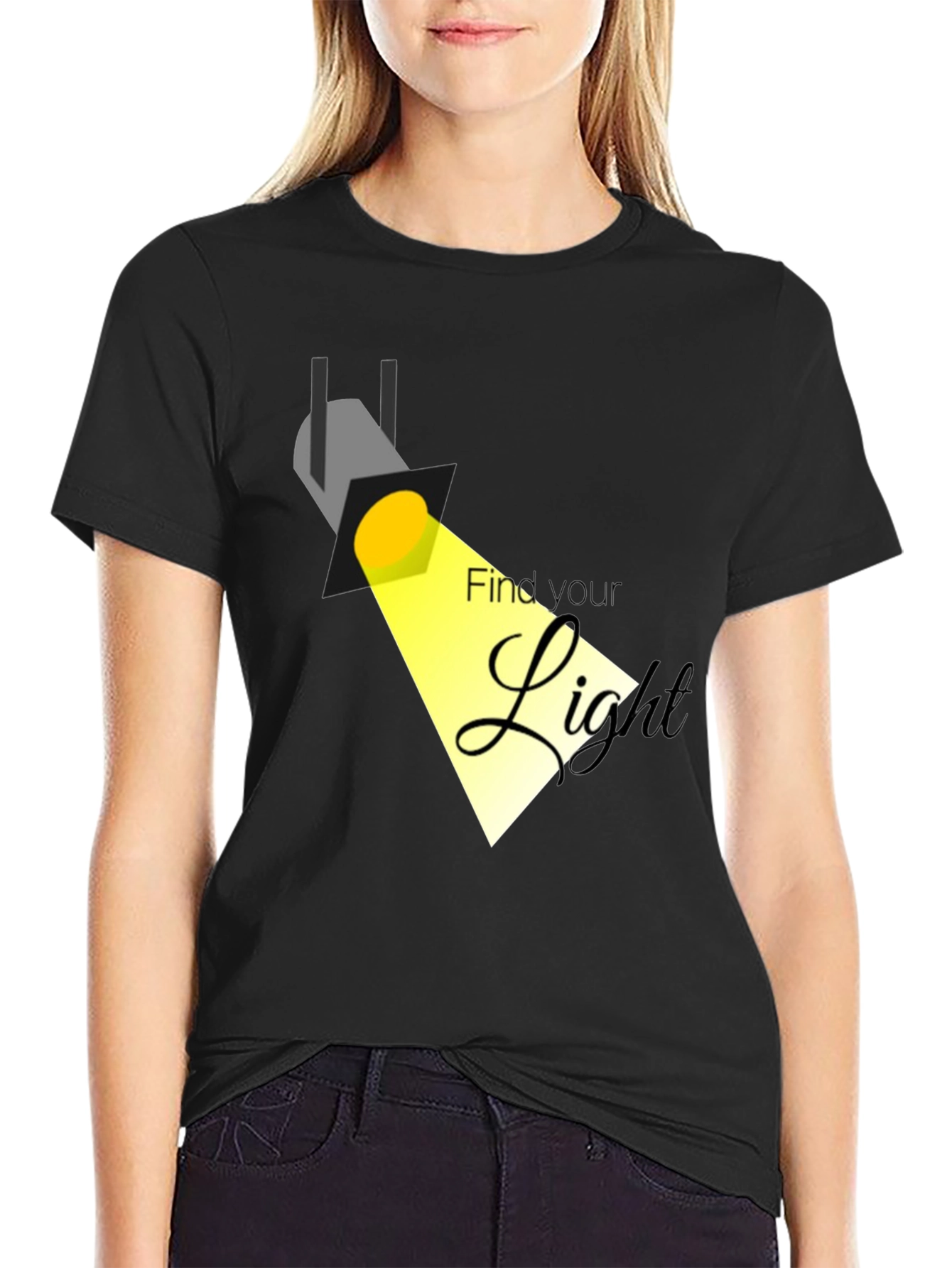 Find Your Light Black Graphic Tee