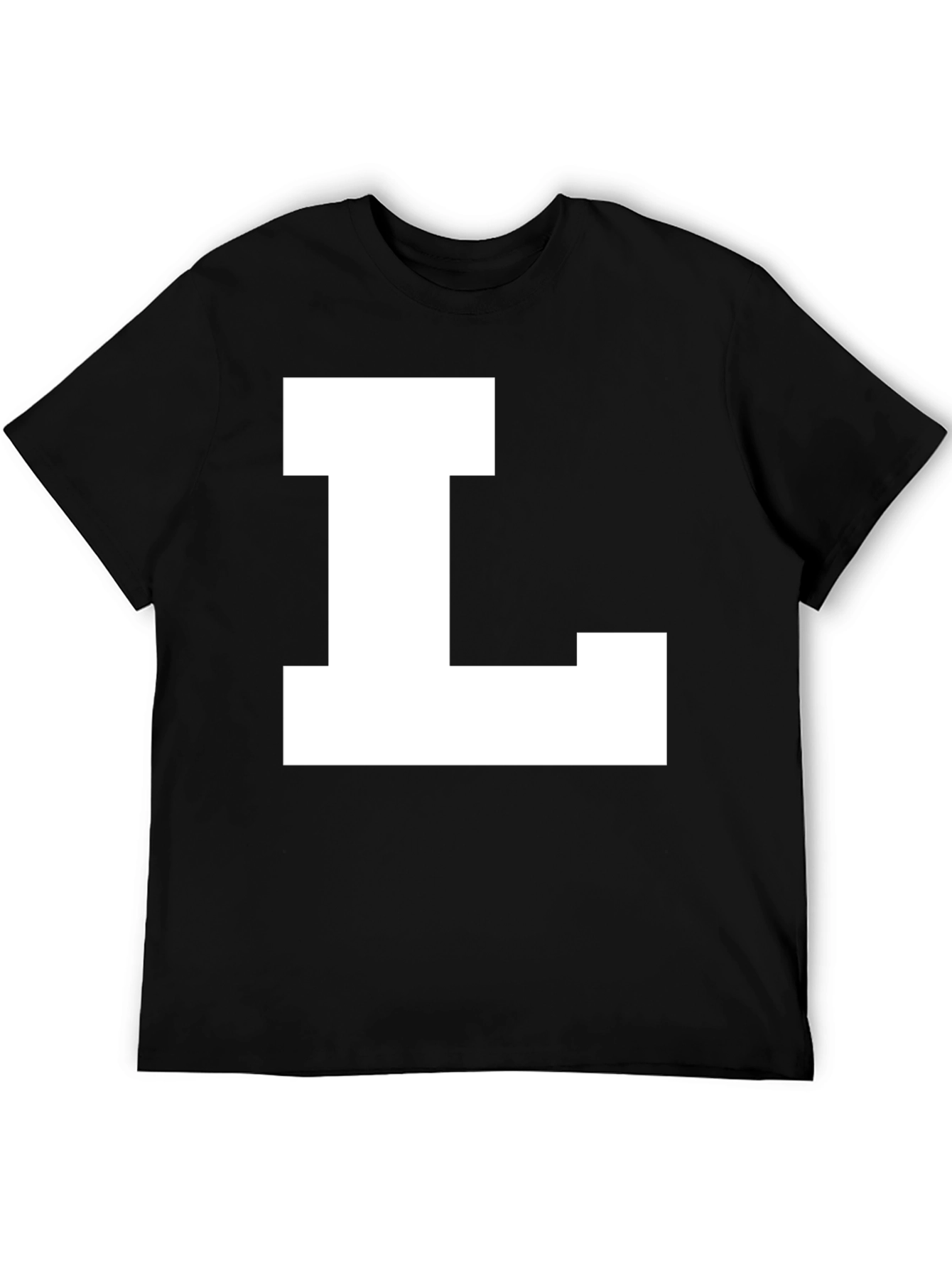 Bold Letter L Graphic Tee - Black