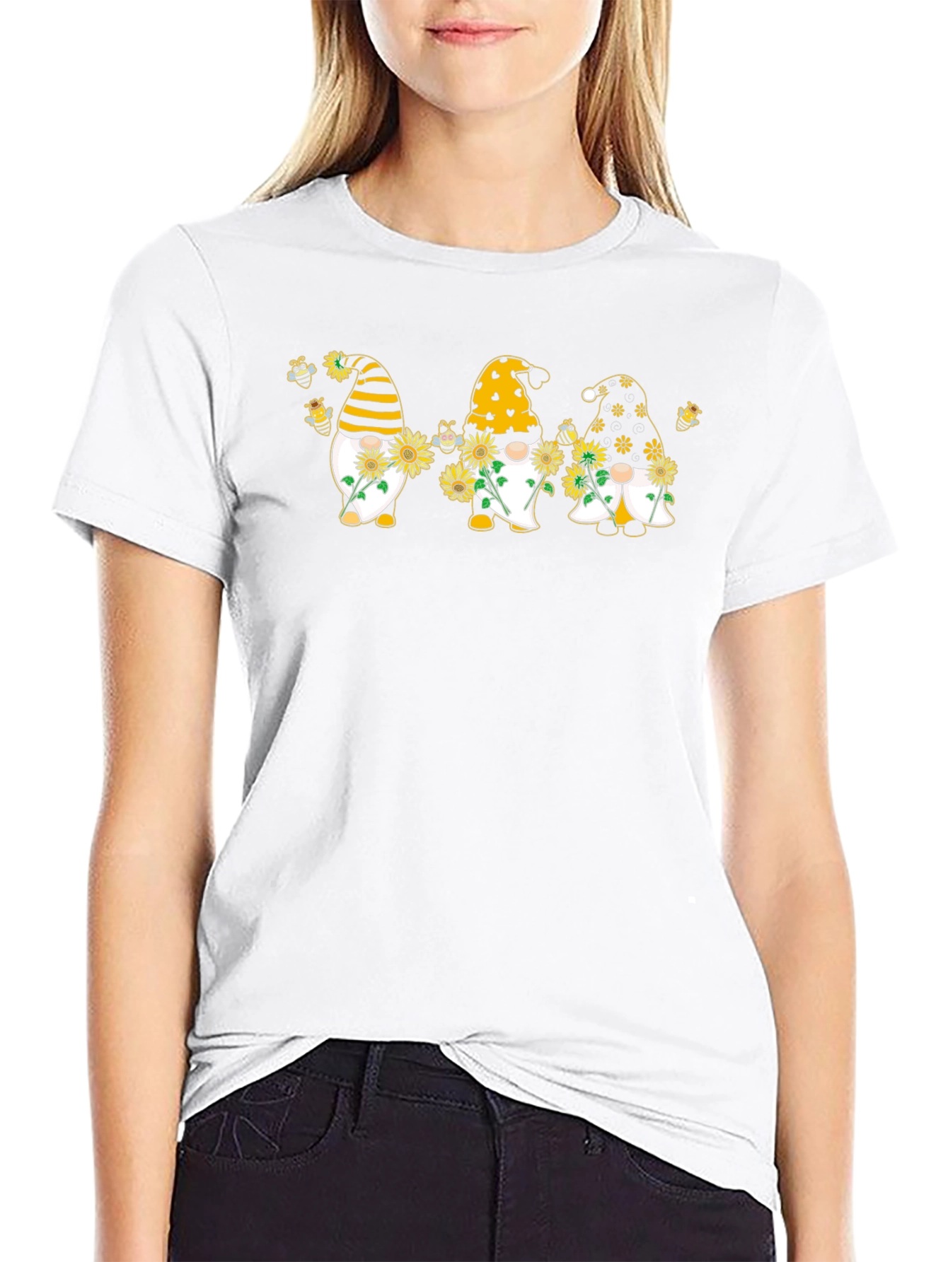 Bee Gnome T-Shirt Summer Sunflower Gnomes