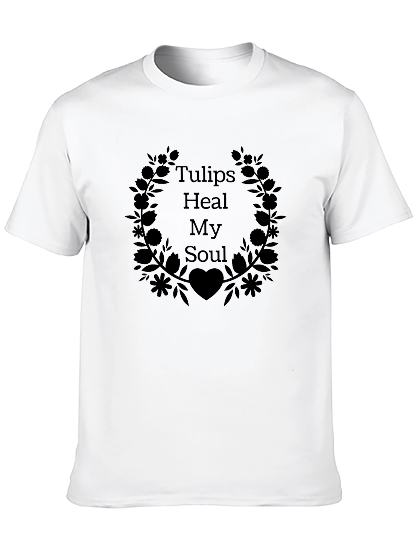 Tulips Heal My Soul Black Graphic Tee