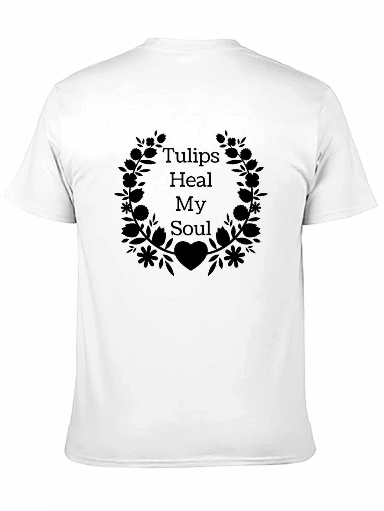 Tulips Heal My Soul Black Graphic Tee