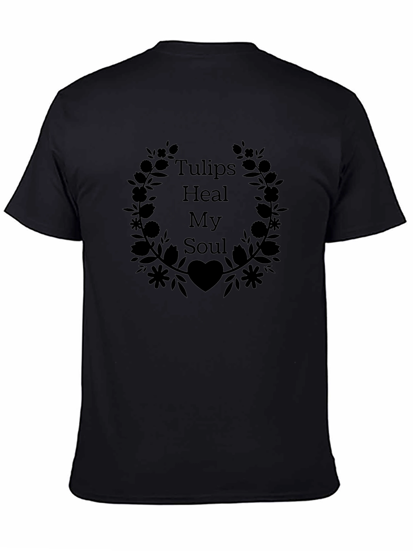 Tulips Heal My Soul Black Graphic Tee