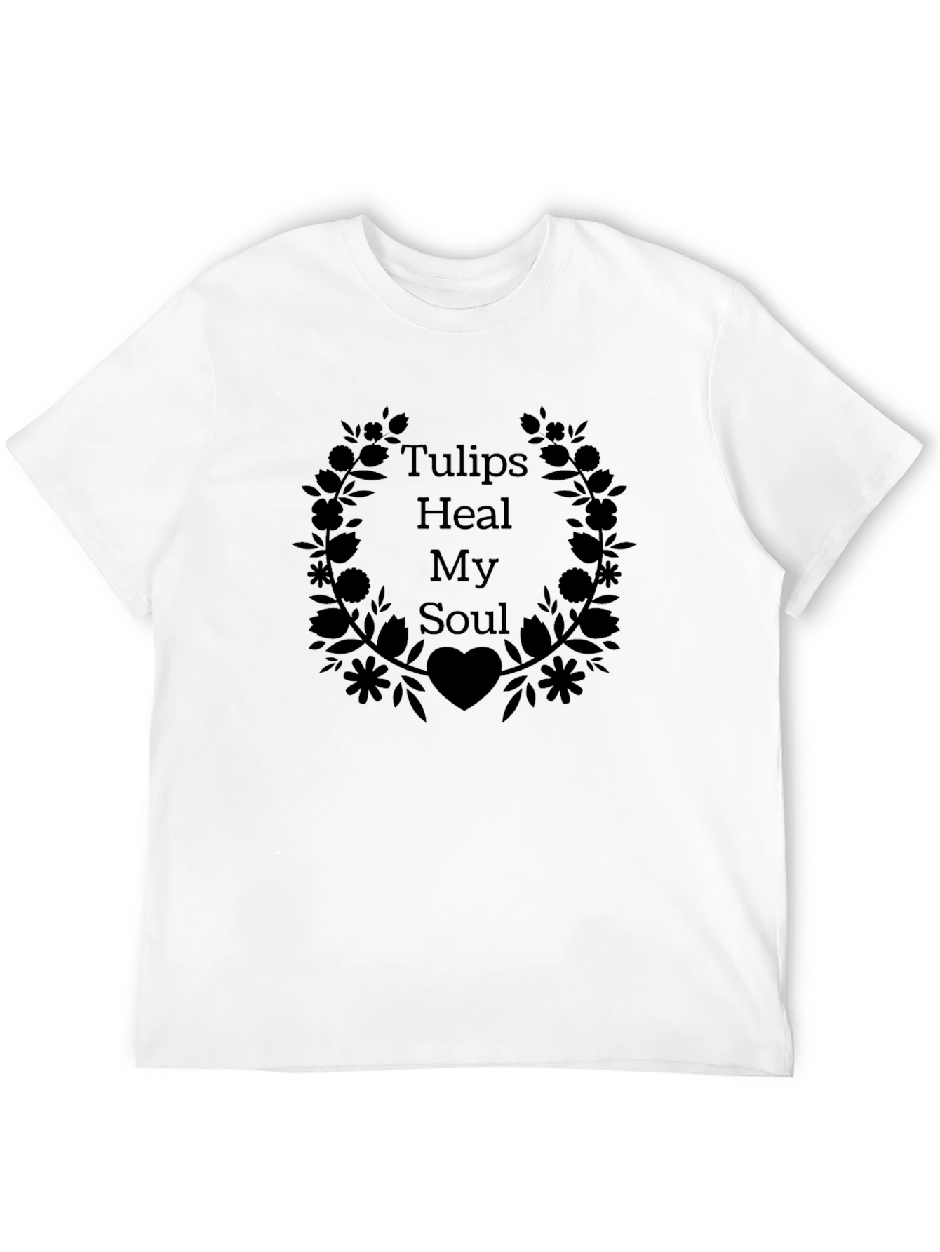 Tulips Heal My Soul Black Graphic Tee