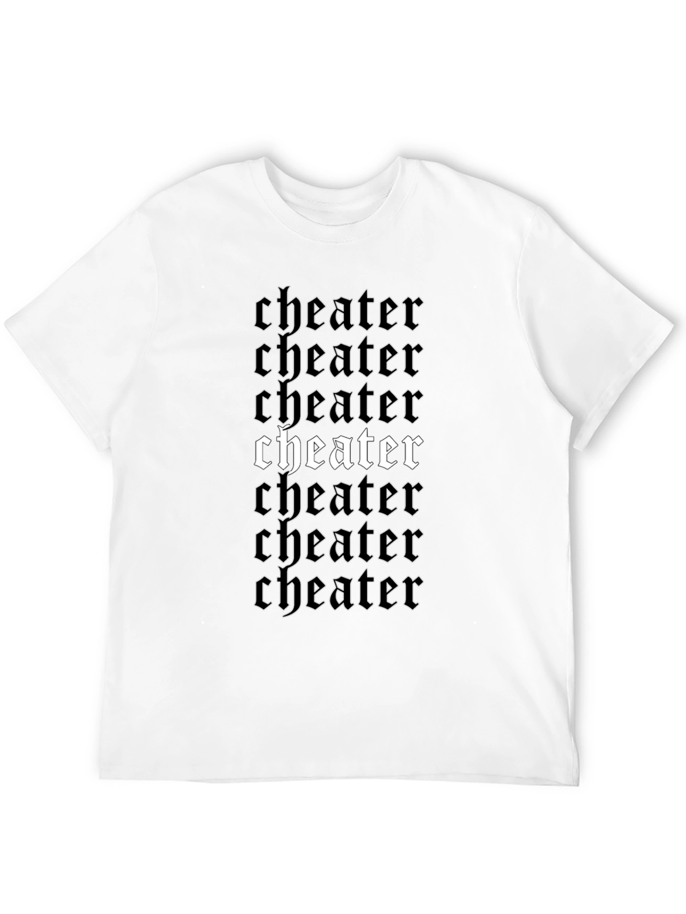 Cheater Graphic T-Shirt Black Cotton Tee for Men