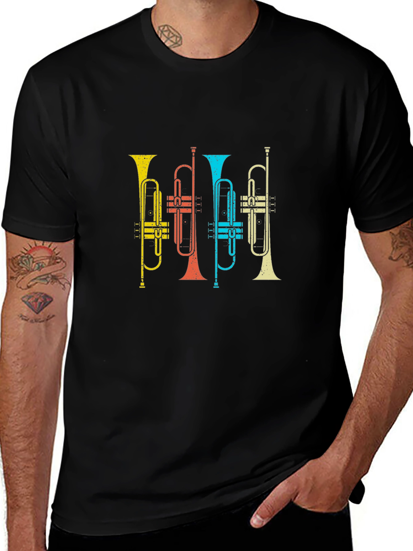 Retro Trumpet T-Shirt - Music Lover Tee