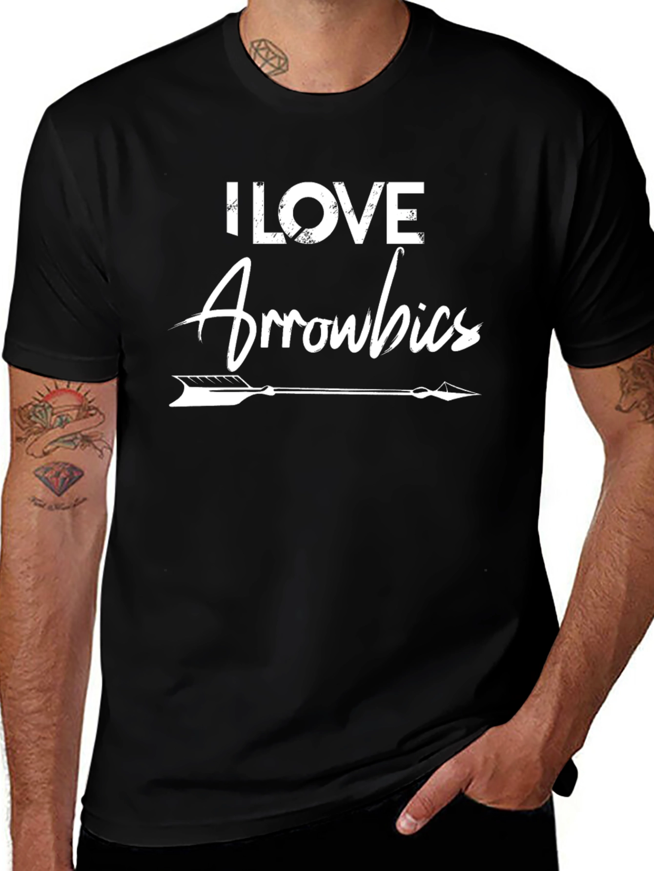 I Love Arrowbics Black T-Shirt - Archer Workout