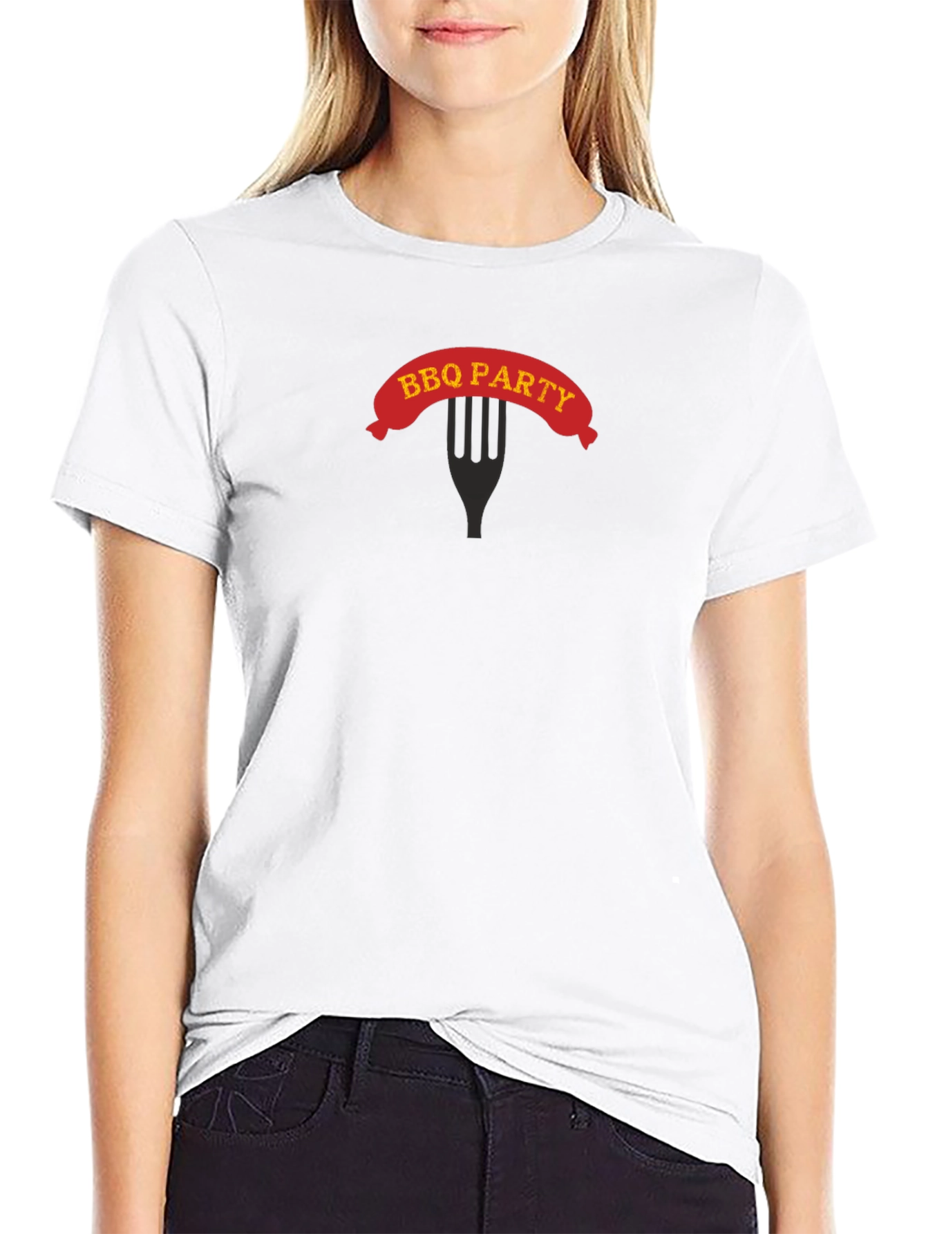 BBQ Party Graphic Tee - Black Casual T-Shirt