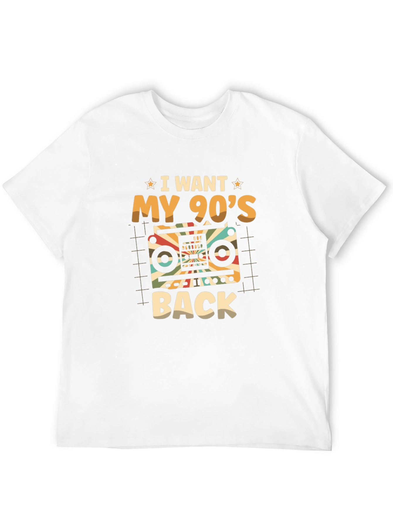 Retro 90s Boombox Black T-Shirt