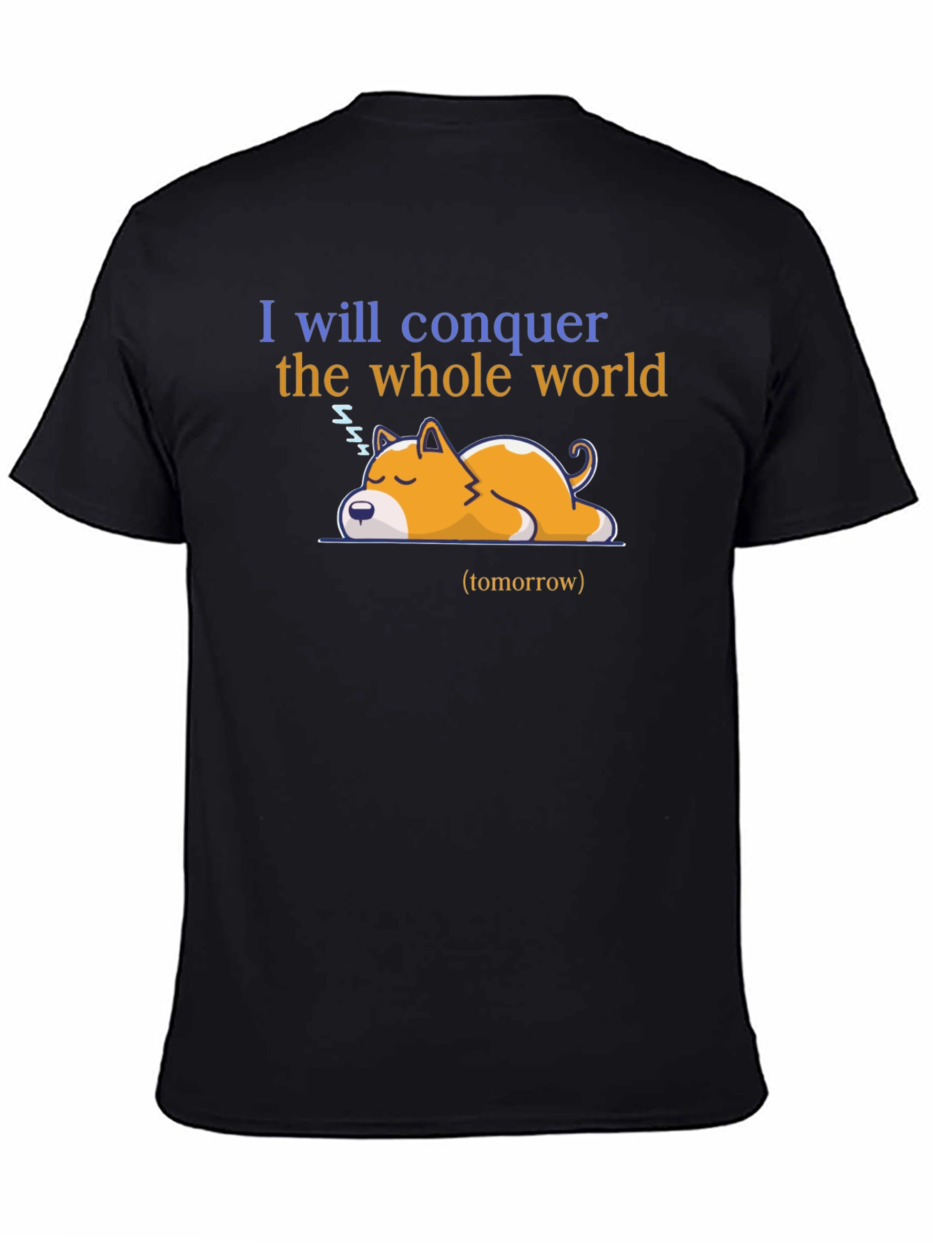 Conquer the World Dog Graphic T-Shirt