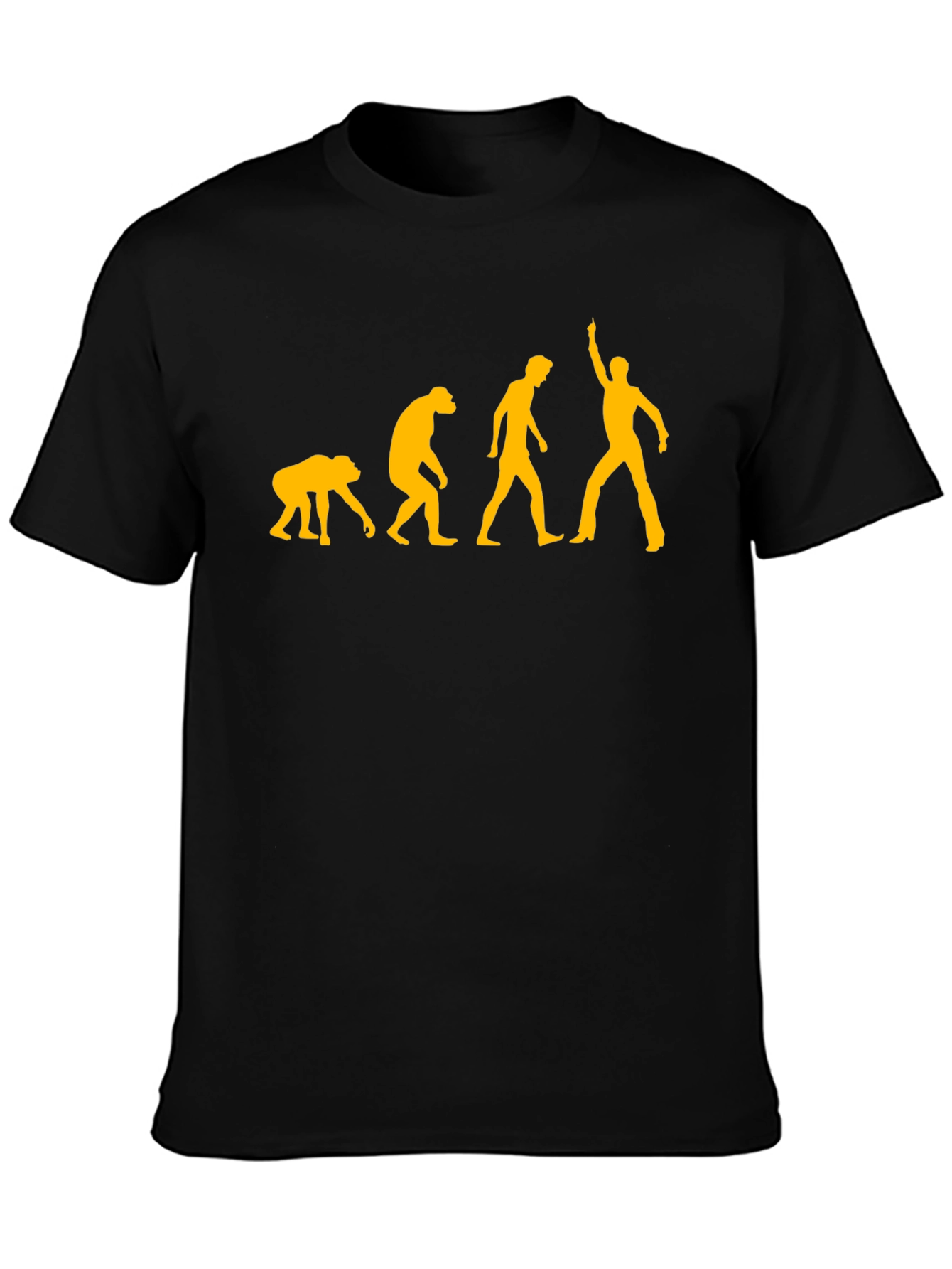 Evolution of Man Graphic Tee - Black Cotton T-Shirt