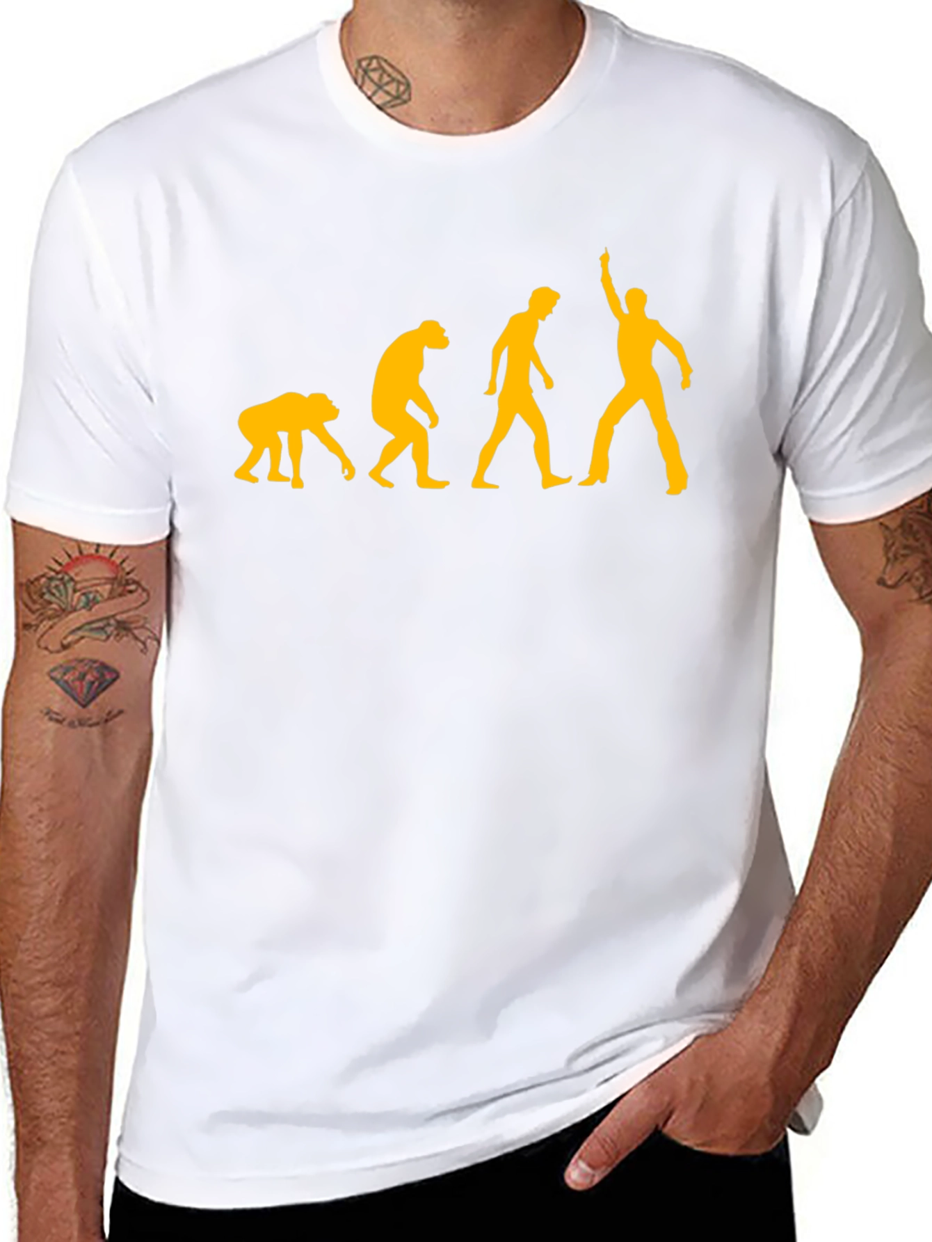 Evolution of Man Graphic Tee - Black Cotton T-Shirt