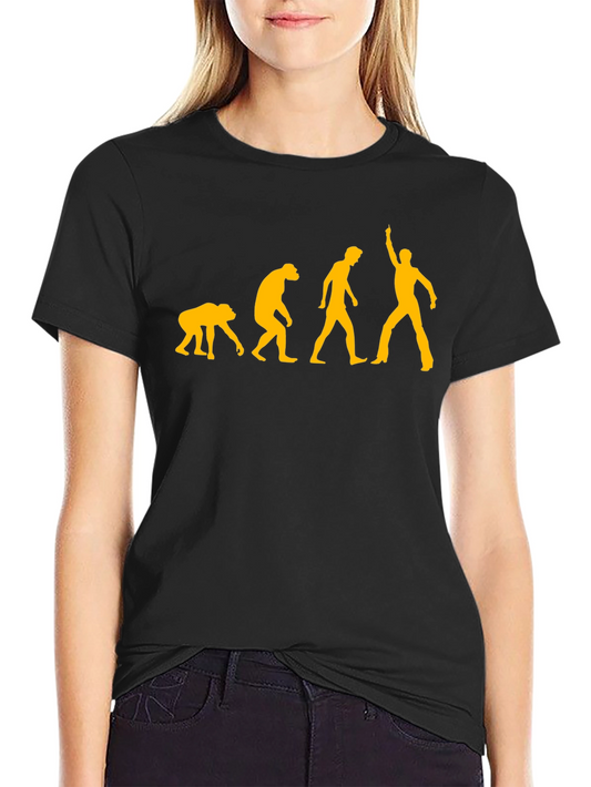 Evolution of Man Graphic Tee - Black Cotton T-Shirt