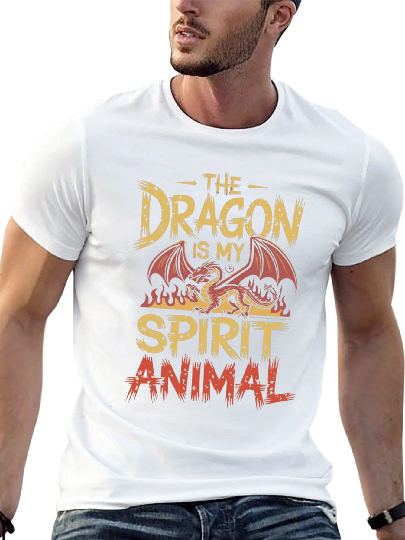 Dragon Spirit Animal Graphic Tee - Cool Design