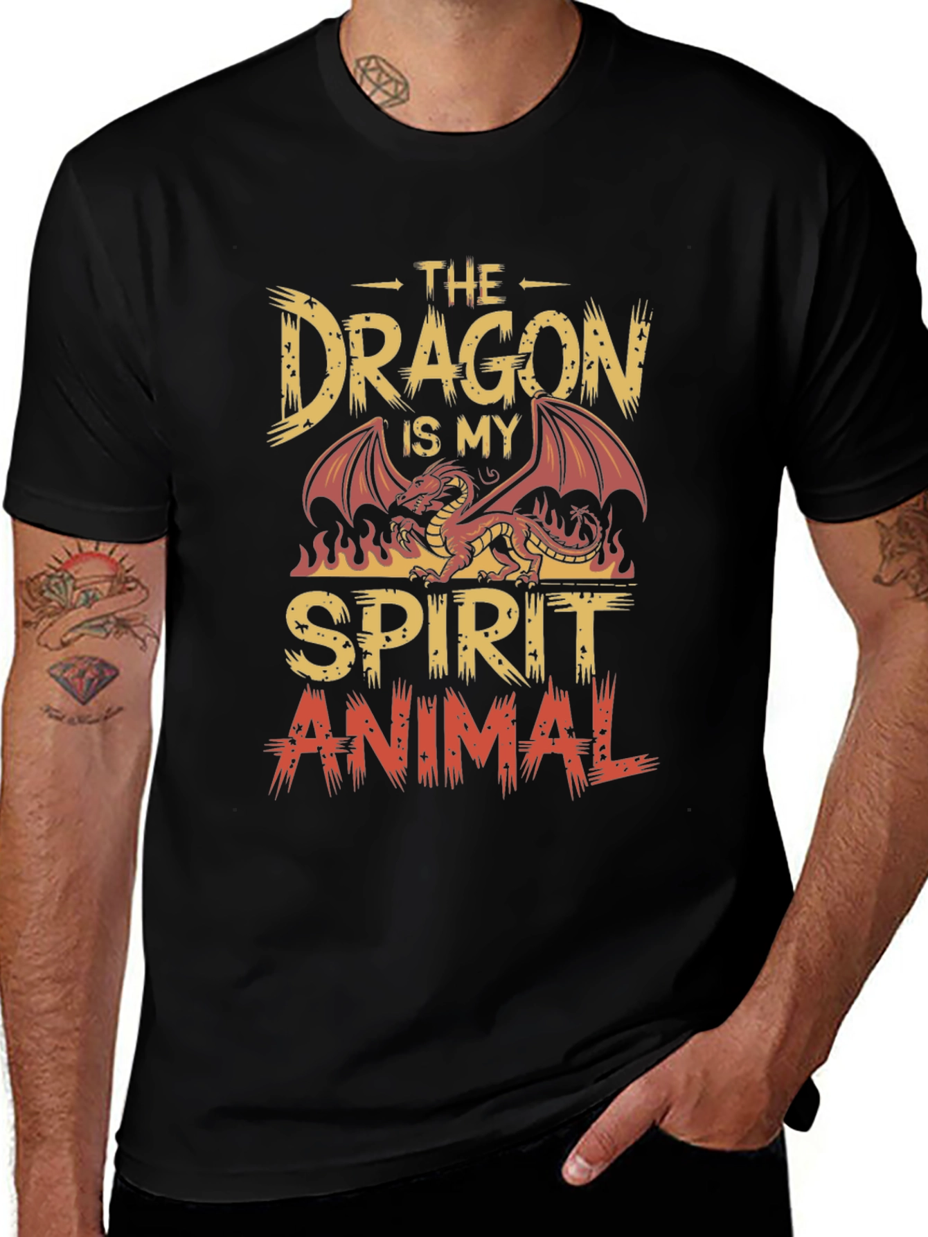 Dragon Spirit Animal Graphic Tee - Cool Design