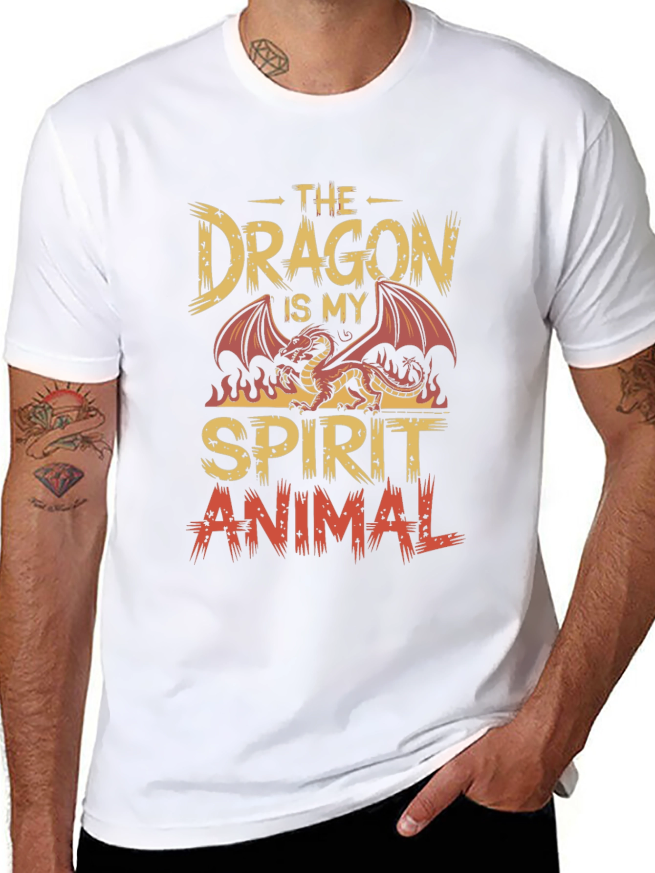 Dragon Spirit Animal Graphic Tee - Cool Design