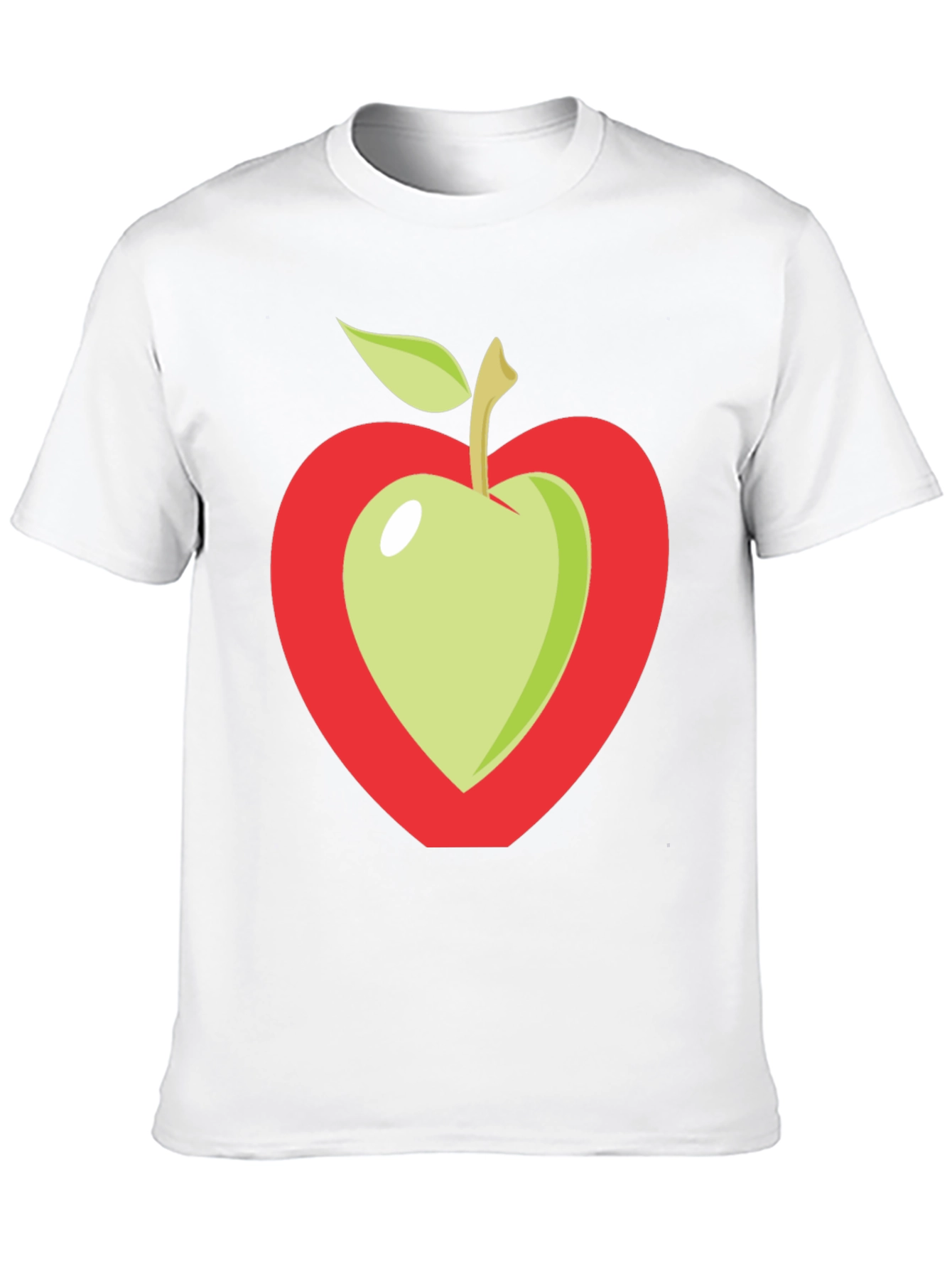 Apple Heart Graphic Tee - Casual Black T-Shirt