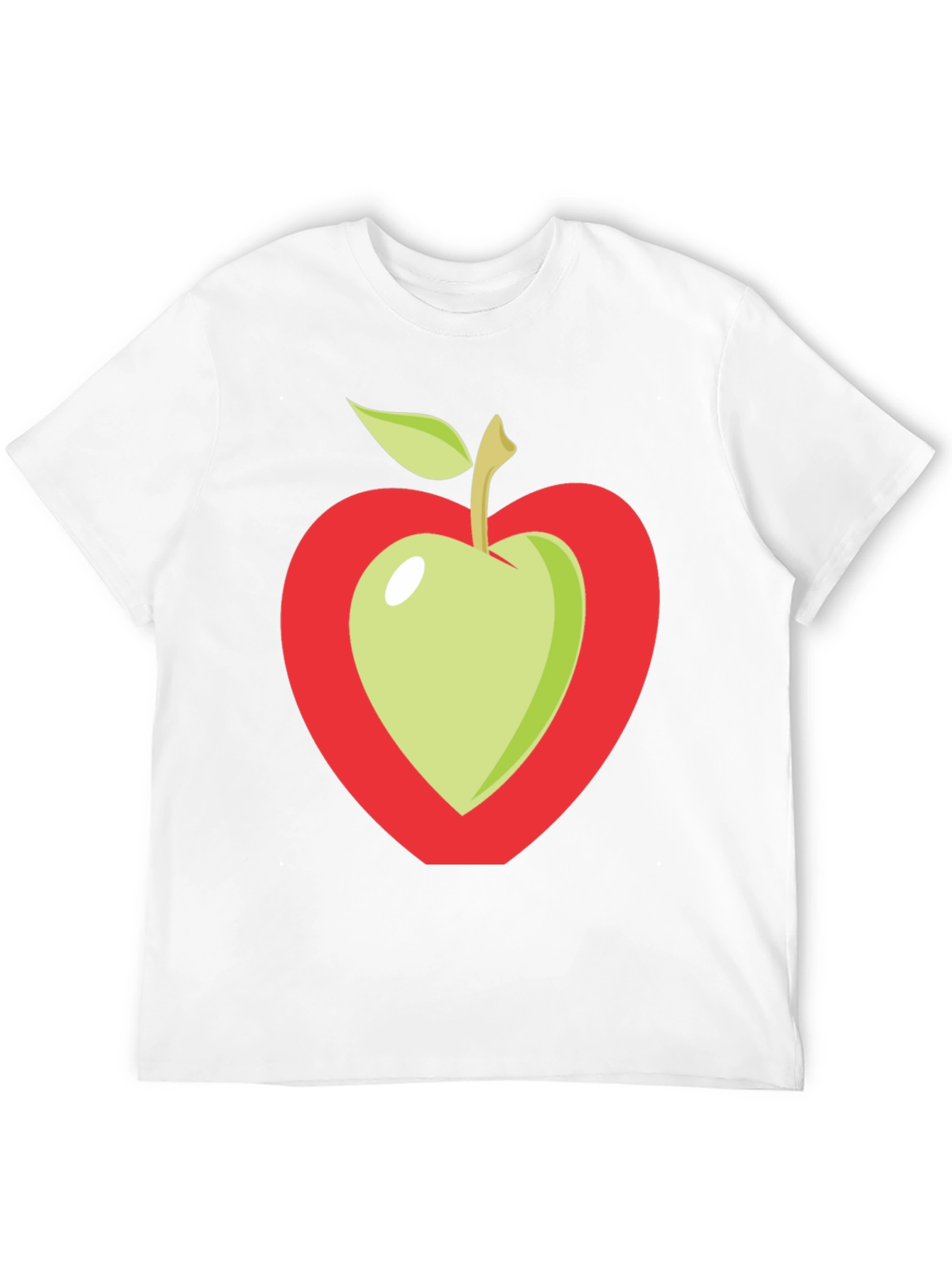 Apple Heart Graphic Tee - Casual Black T-Shirt