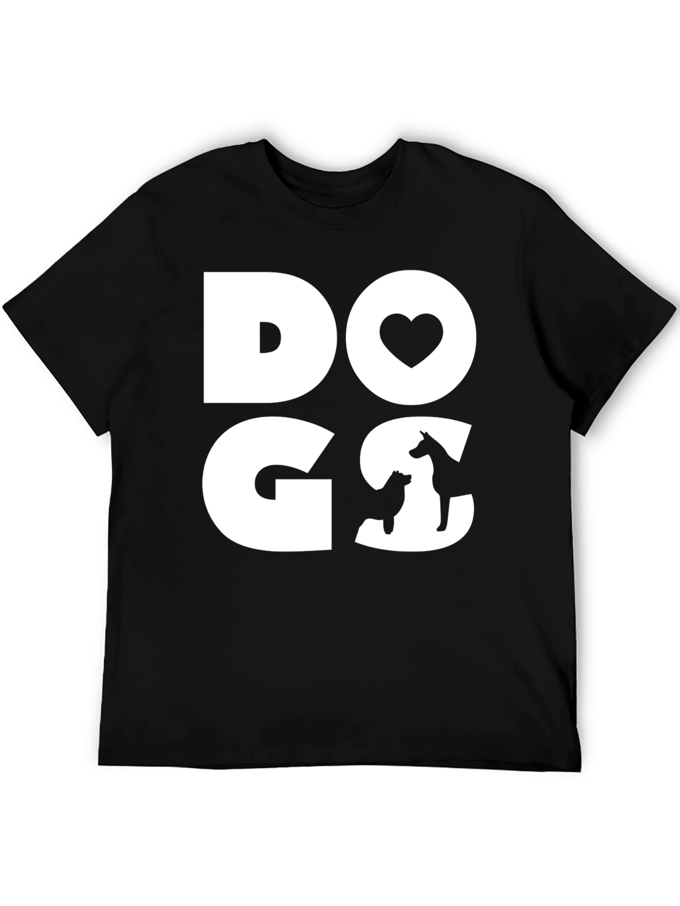 DOGS Love Graphic Tee - Black Cotton Casual T-Shirt