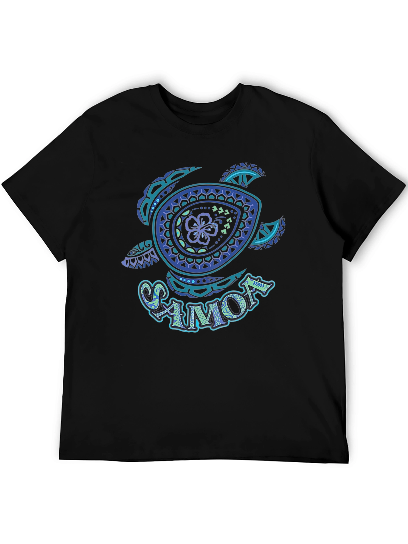 Samoa Turtle Hibiscus Flower Graphic T-Shirt
