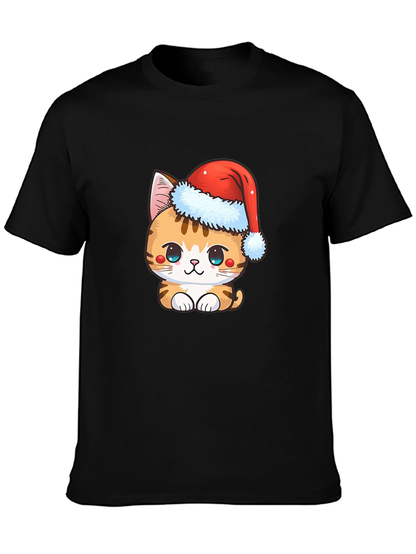 Cute Christmas Cat T-Shirt - Holiday Apparel