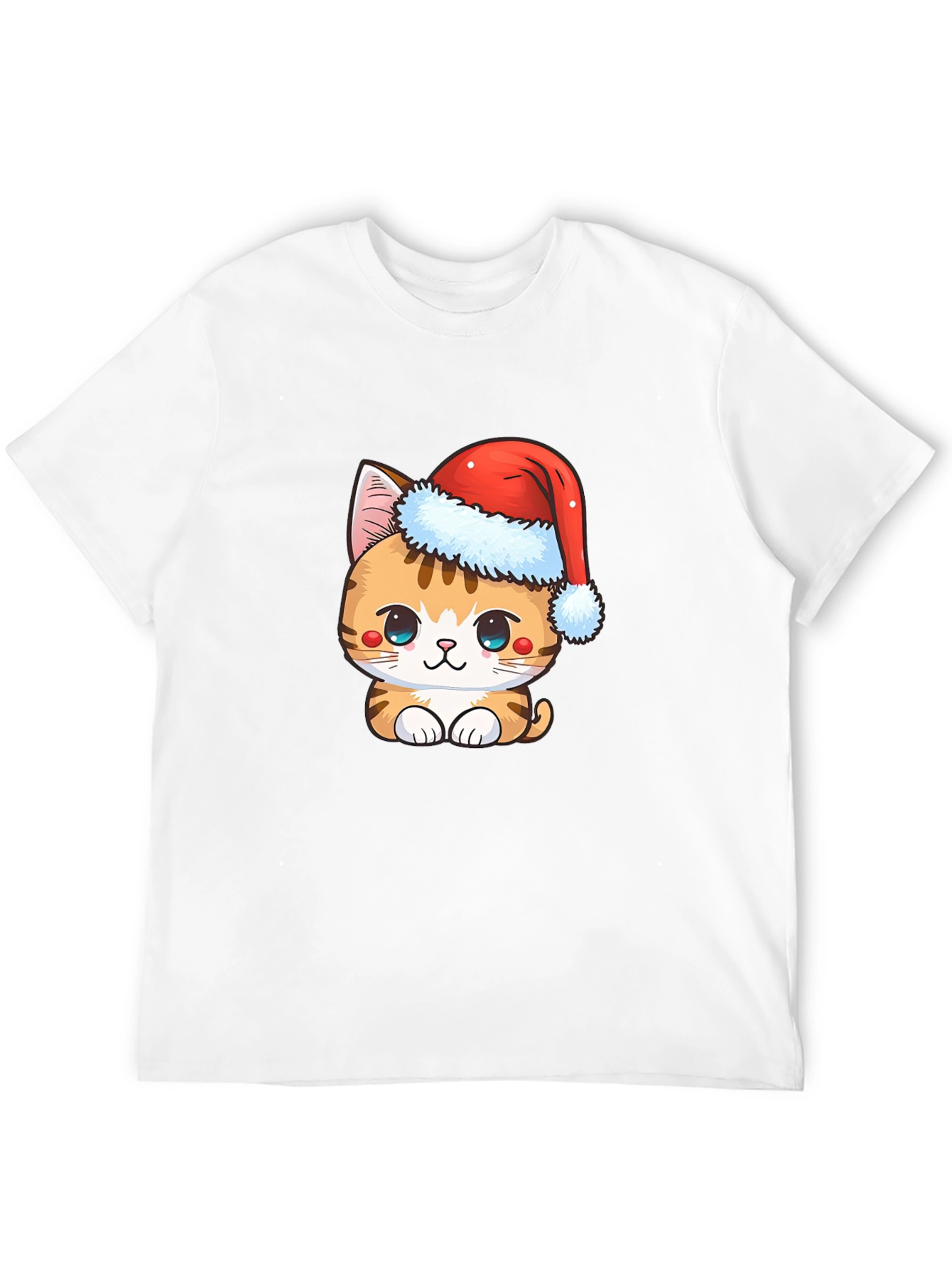 Cute Christmas Cat T-Shirt - Holiday Apparel