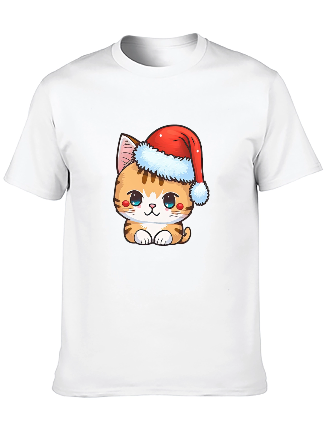 Cute Christmas Cat T-Shirt - Holiday Apparel