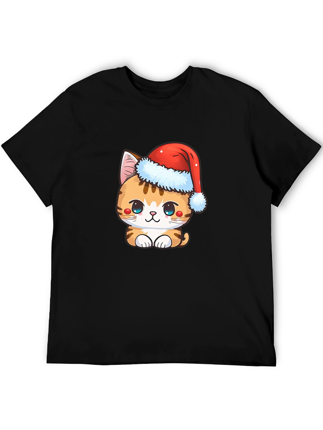 Cute Christmas Cat T-Shirt - Holiday Apparel