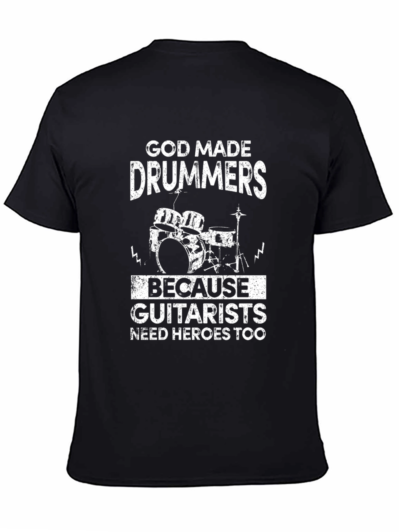God Made Drummers Black T-Shirt