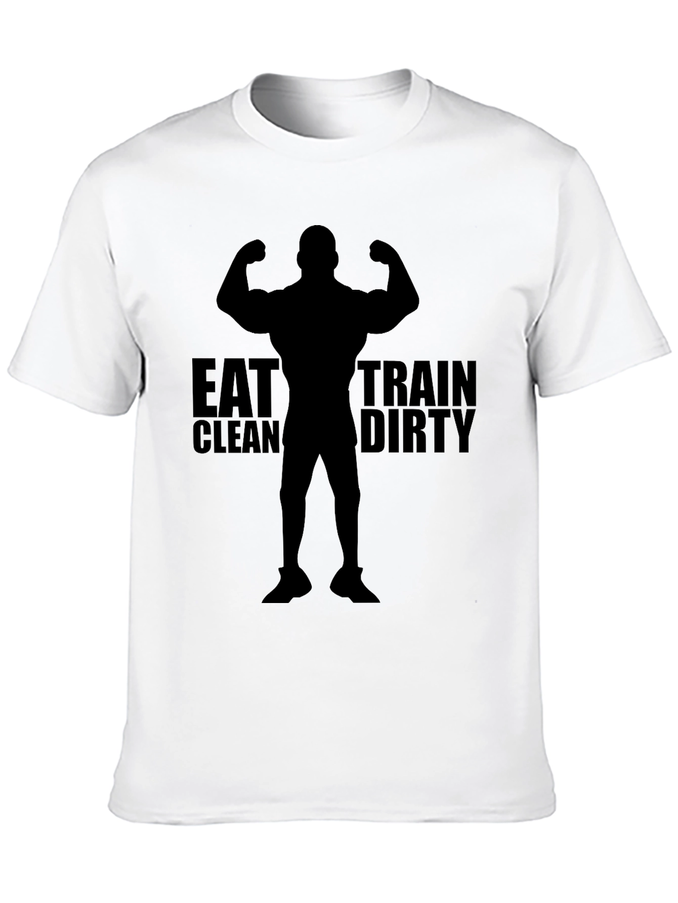 Eat Clean Train Dirty Black T-Shirt Gym Bodybuilding