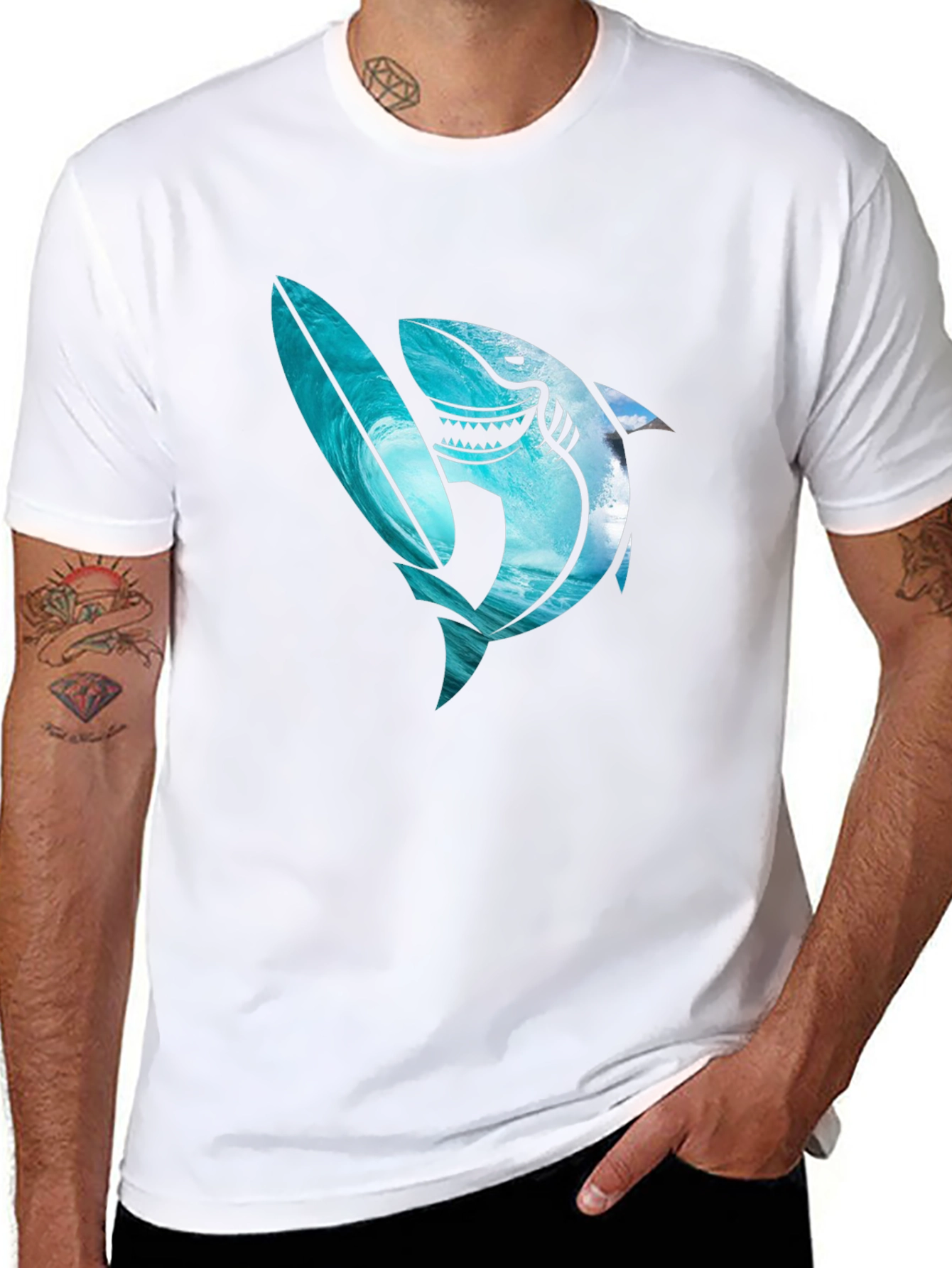 Shark Surfboard Graphic Tee