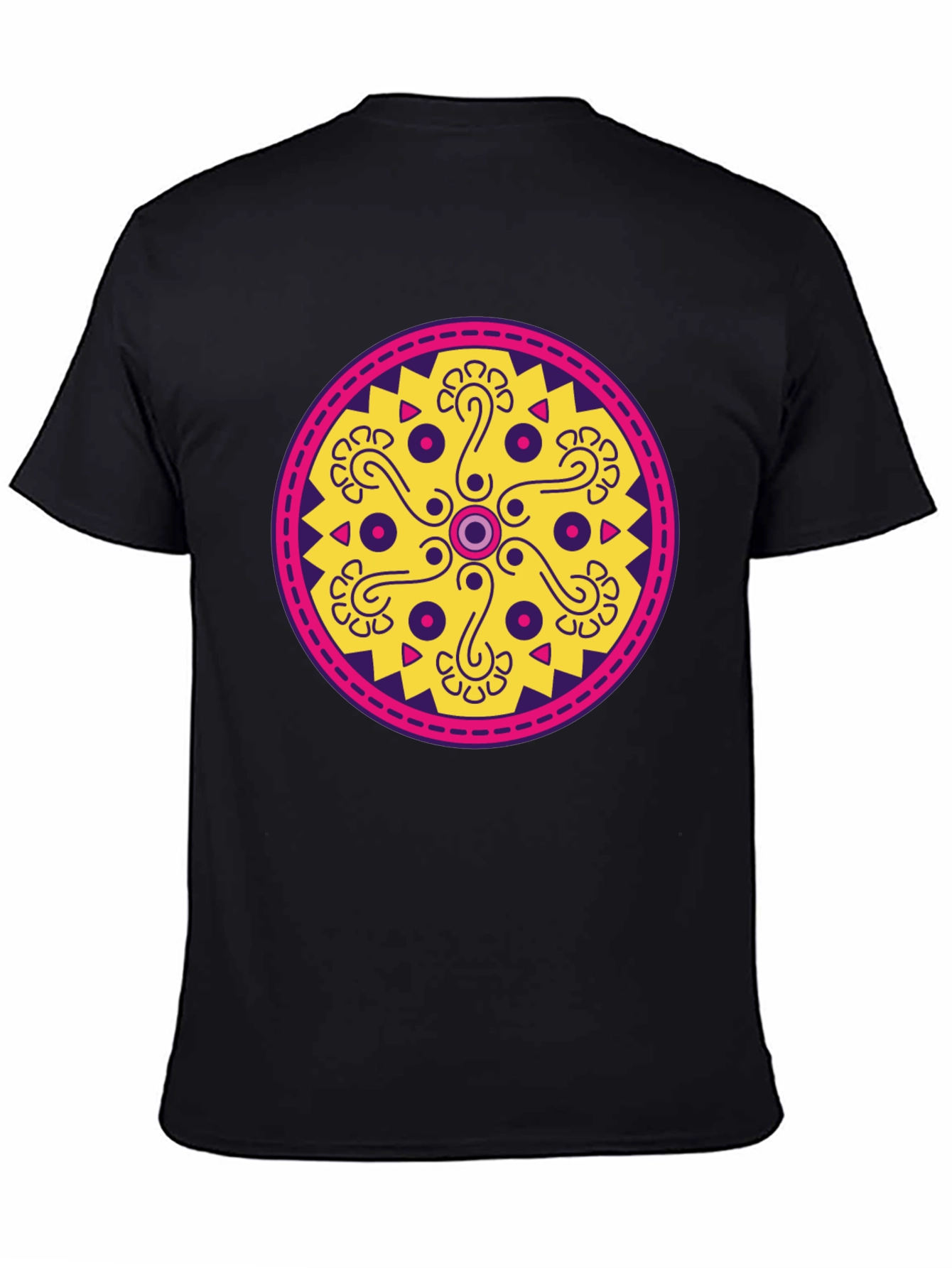 Ethnic Pattern Tee - Round Geometric Design